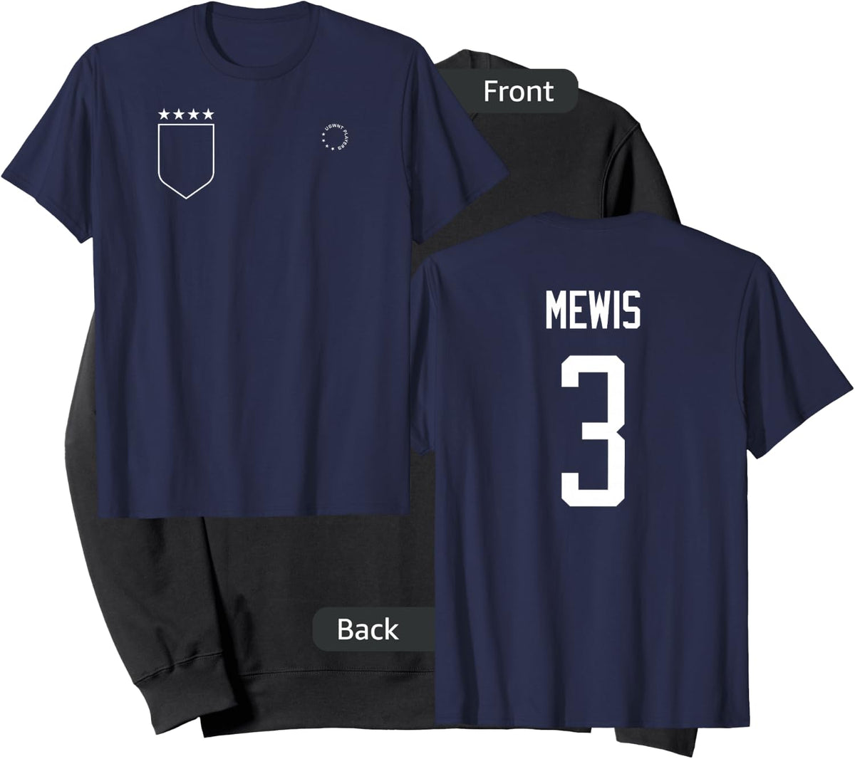 Samantha Mewis: Name & Number on Back - USWNT Soccer Sweatshirt - Sweatshirt | Black