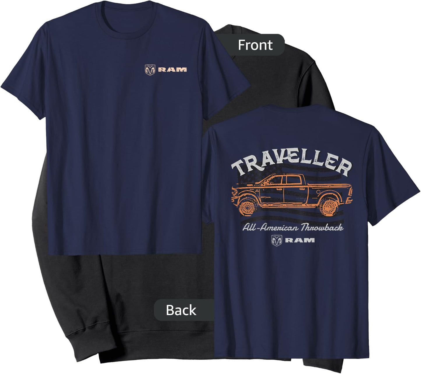 RAM Trucks All-American Throwback - Light Print (Front/Back) Sweatshirt - Sweatshirt | Black