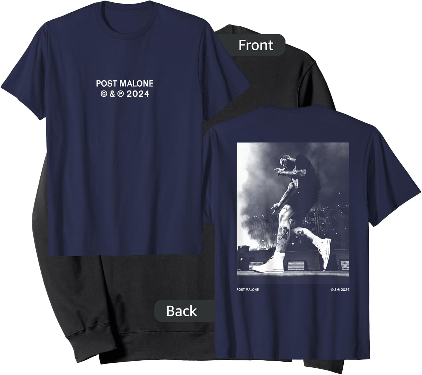 Official Post Malone Stage Photo Back Sweatshirt - Sweatshirt | Black