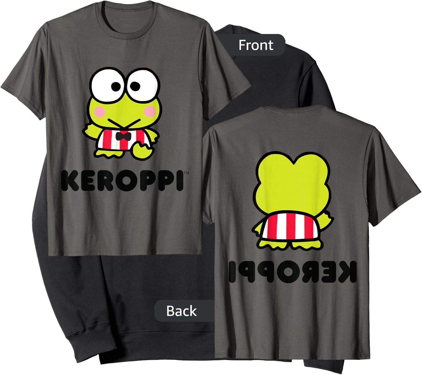 Keroppi Character Front and Back Sweatshirt - Sweatshirt | Black