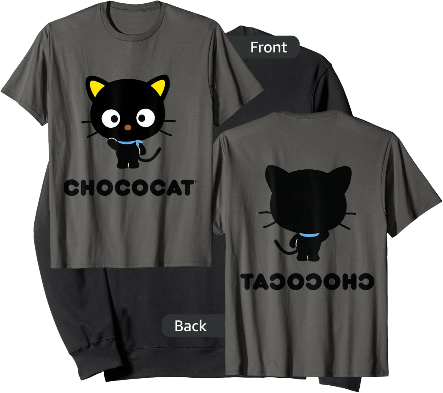 SANRIO Chococat Character Front and Back , Grey Sweatshirt - Sweatshirt | Black