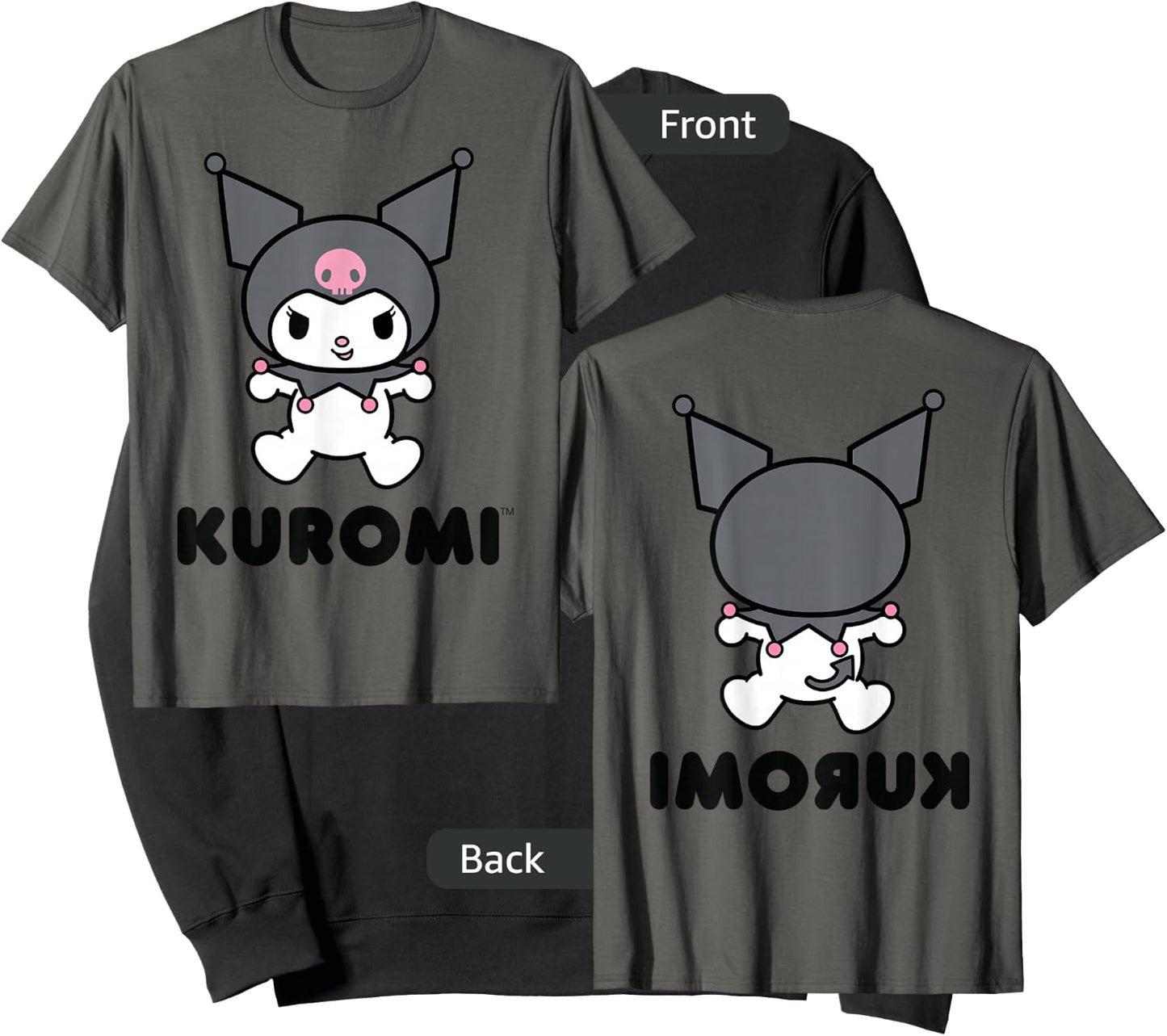 Kuromi Character Front and Back Small Sweatshirt - Sweatshirt | Black