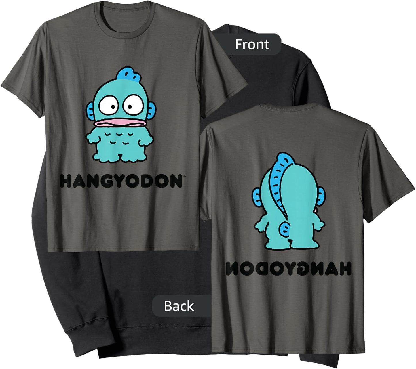 Hangyodon Character Front and Back Sweatshirt - Sweatshirt | Black