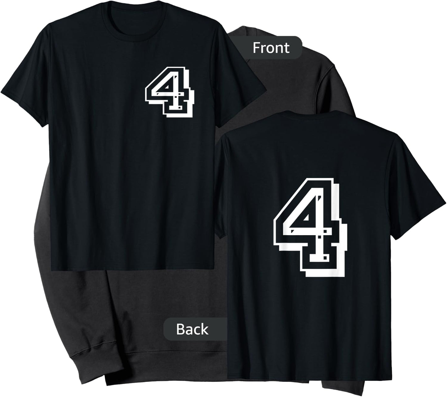 Front and Back number 4 Jersey My Favorite Player #4 Sweatshirt - Sweatshirt | Black
