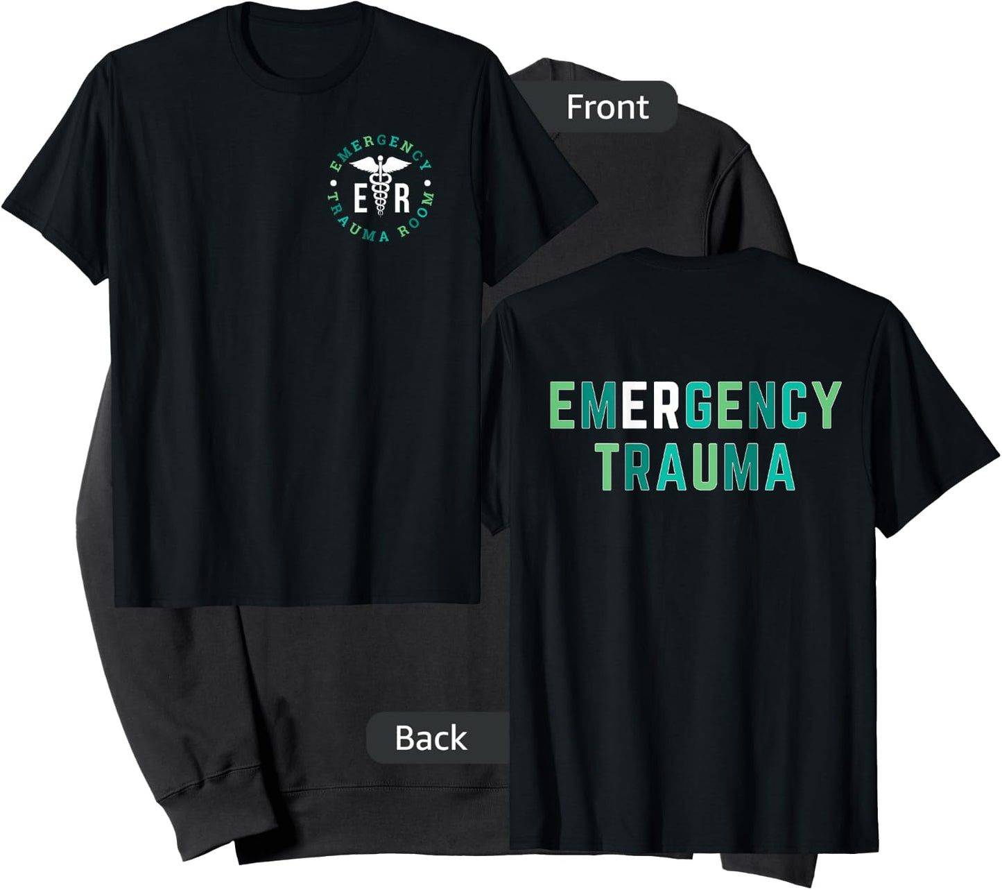 Emergency Department ER Trauma Front and Back Design Sweatshirt - Sweatshirt | Black