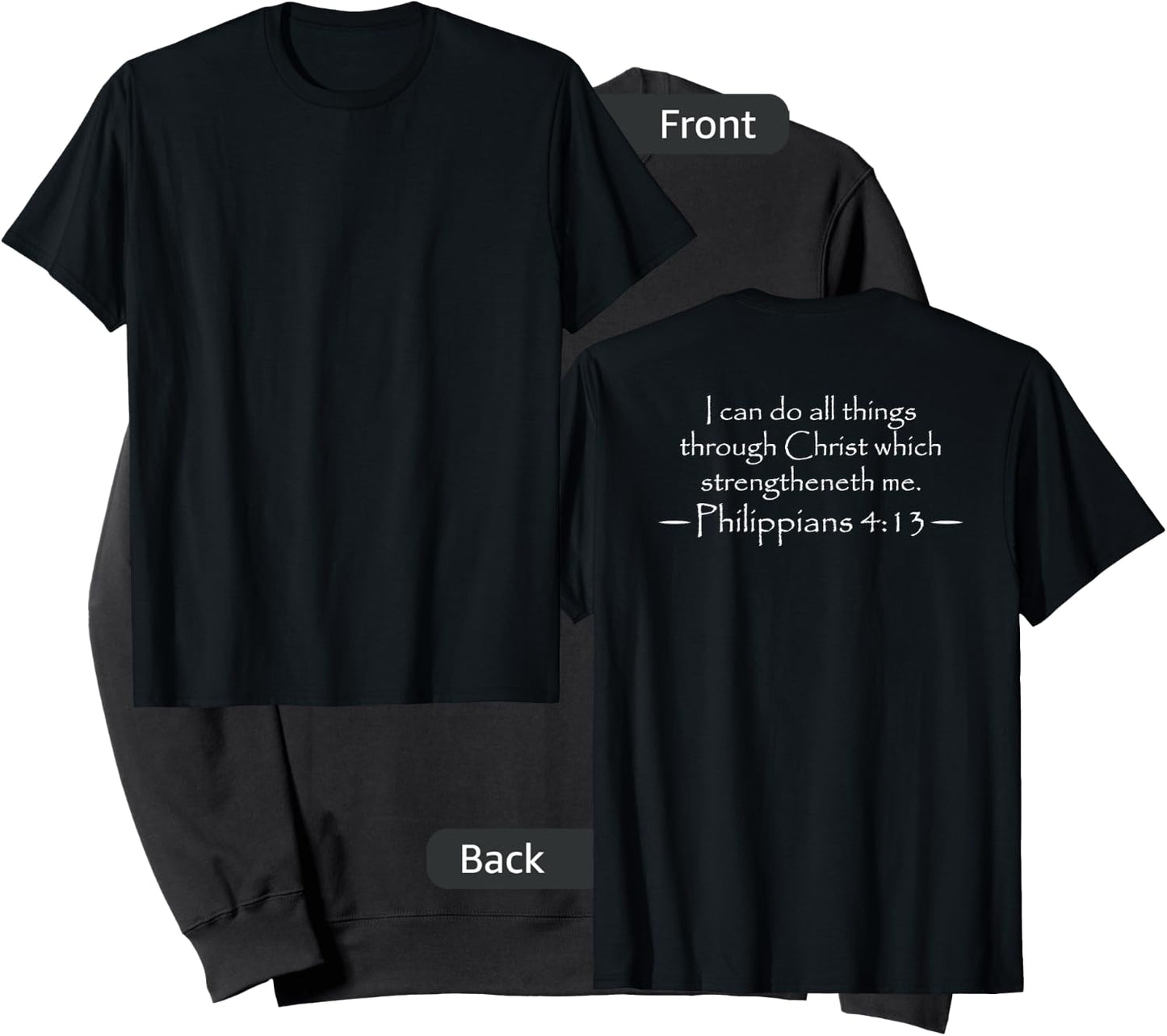 Philippians 4:13 KJV, White (printed on back) Sweatshirt - Sweatshirt | Black