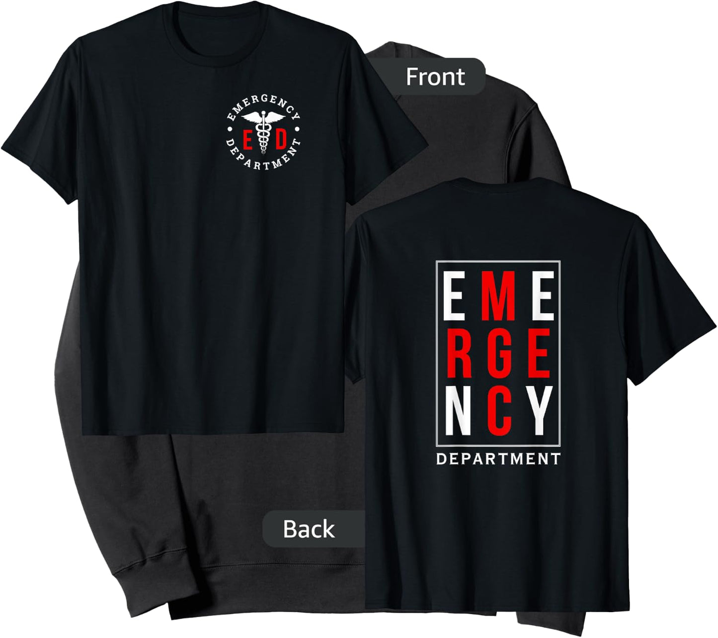 Emergency Department ER Trauma Front and Back Design Sweatshirt - Sweatshirt | Black