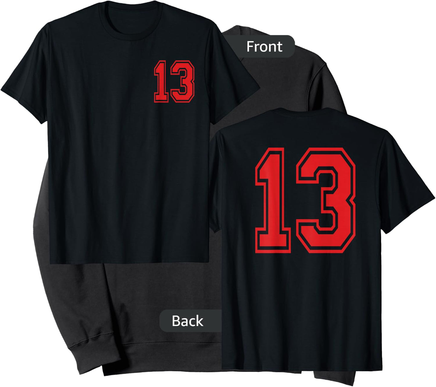 Number 13 in Red Sweatshirt - Sweatshirt | Black