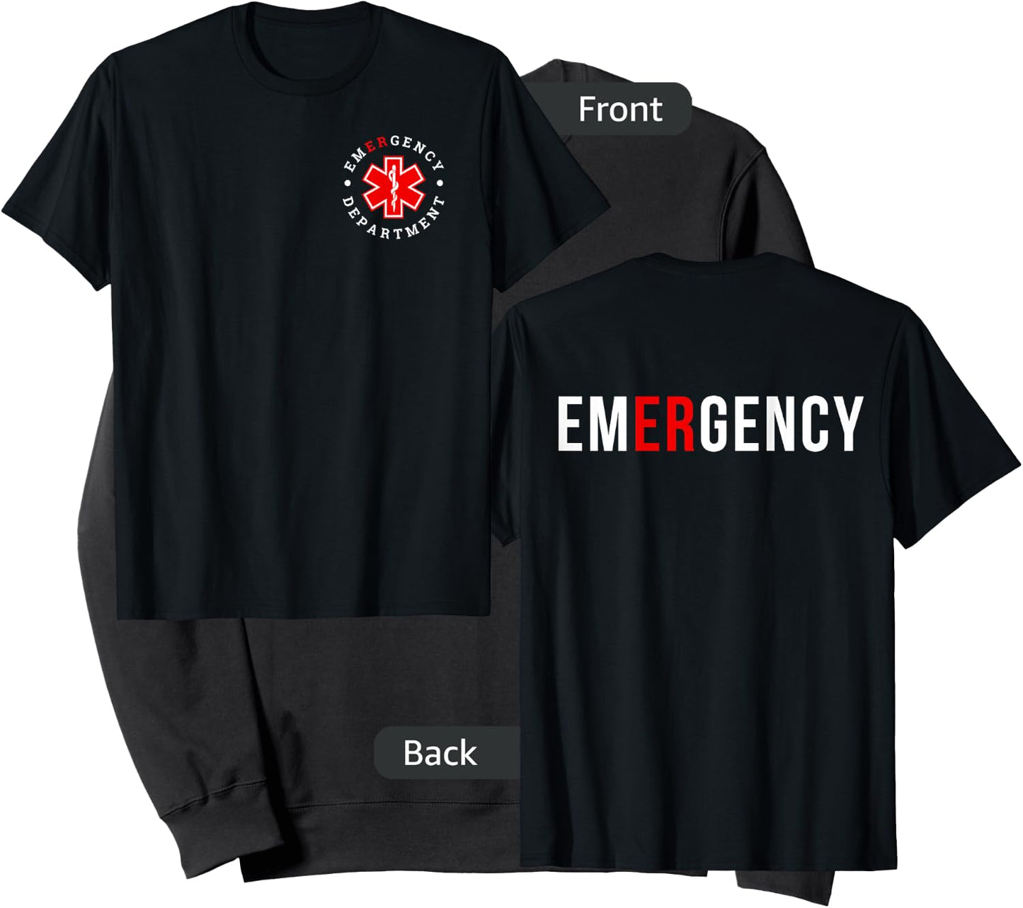Emergency Department ER Trauma Front and Back Design Sweatshirt - Sweatshirt | Black