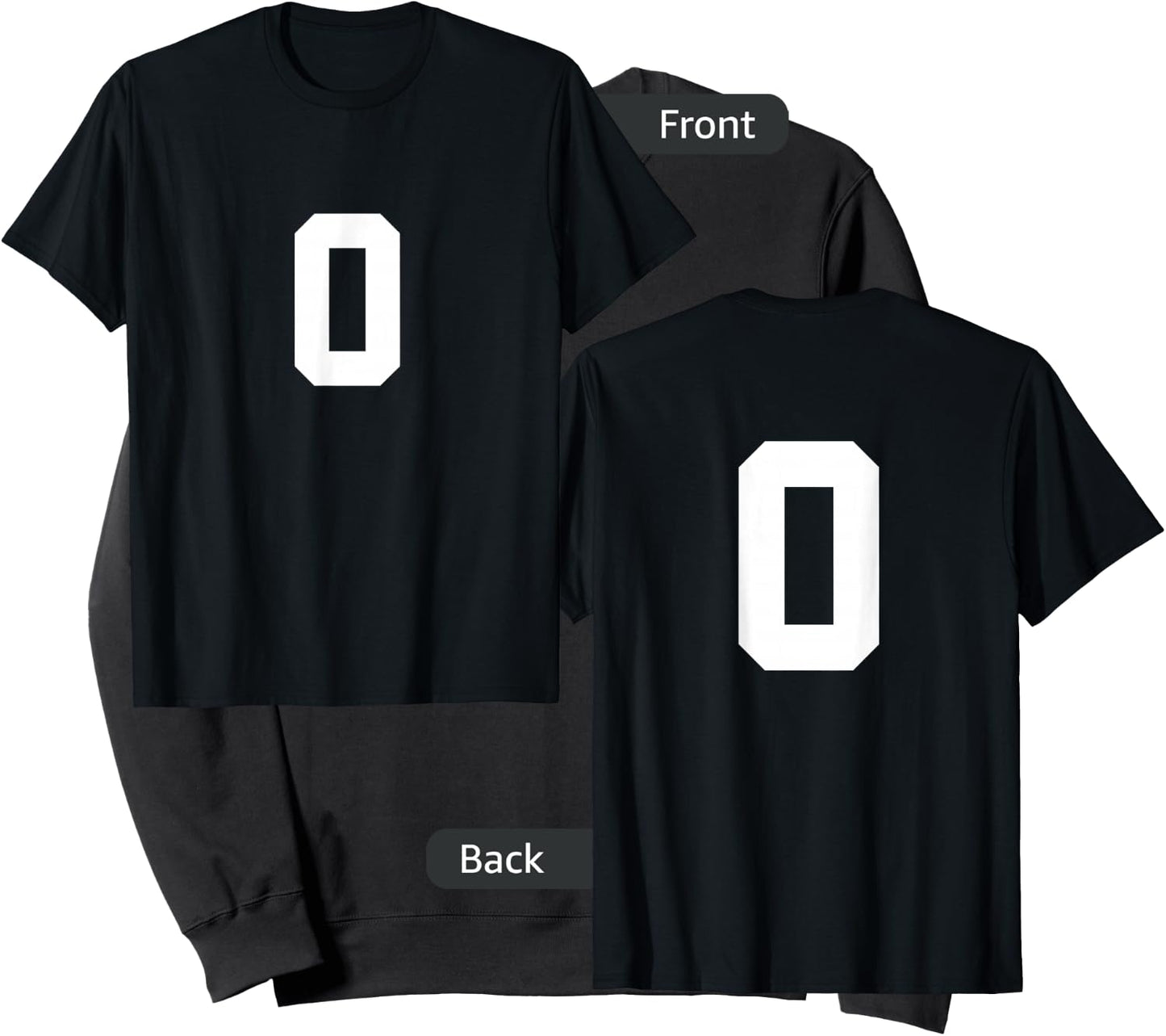 Number 0 (on Front / Back) Sports Team Number Jersey Sweatshirt - Sweatshirt | Black