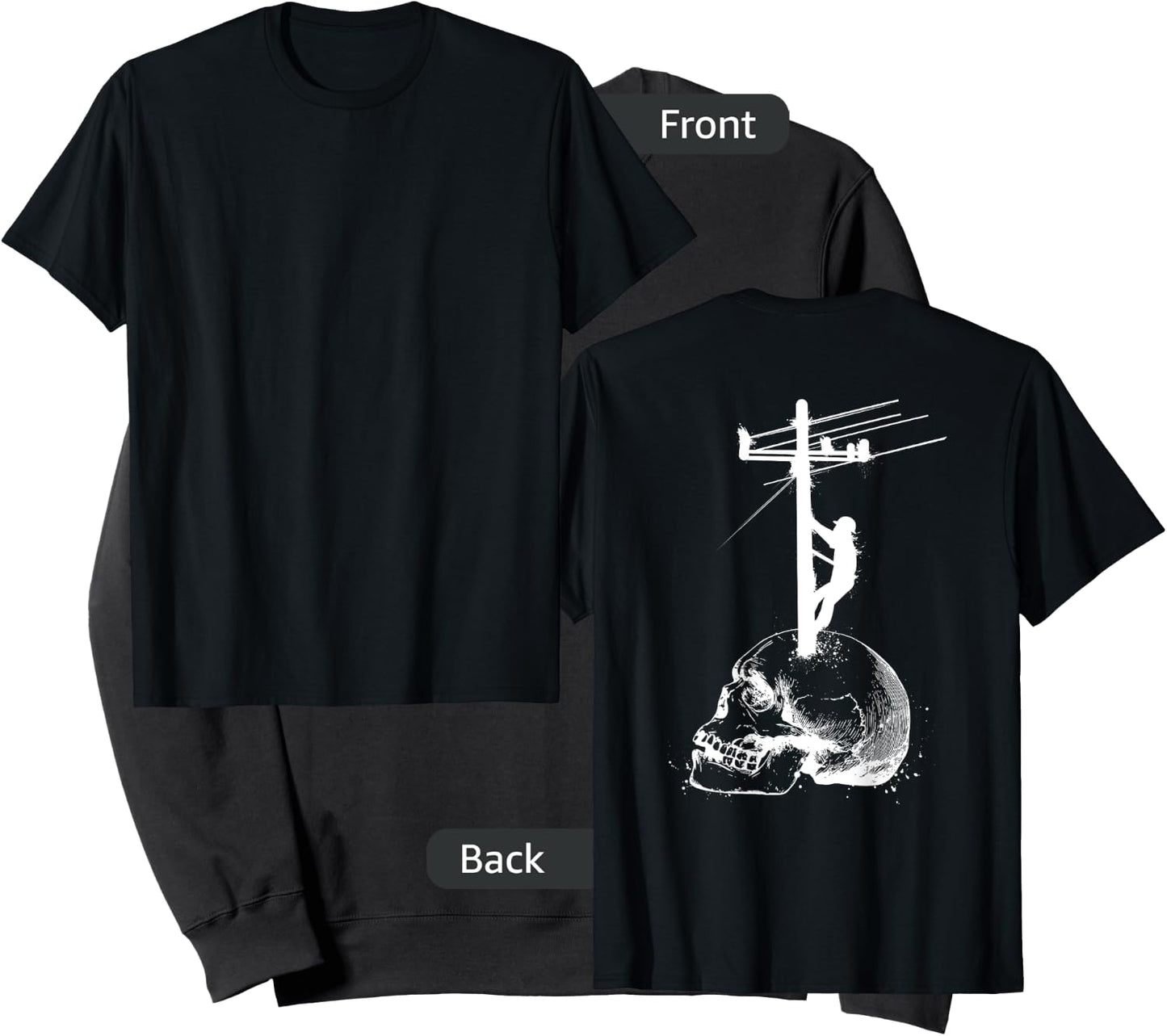 Lineman Gifts Line Worker Image On Back Of Shirt Sweatshirt - Sweatshirt | Black