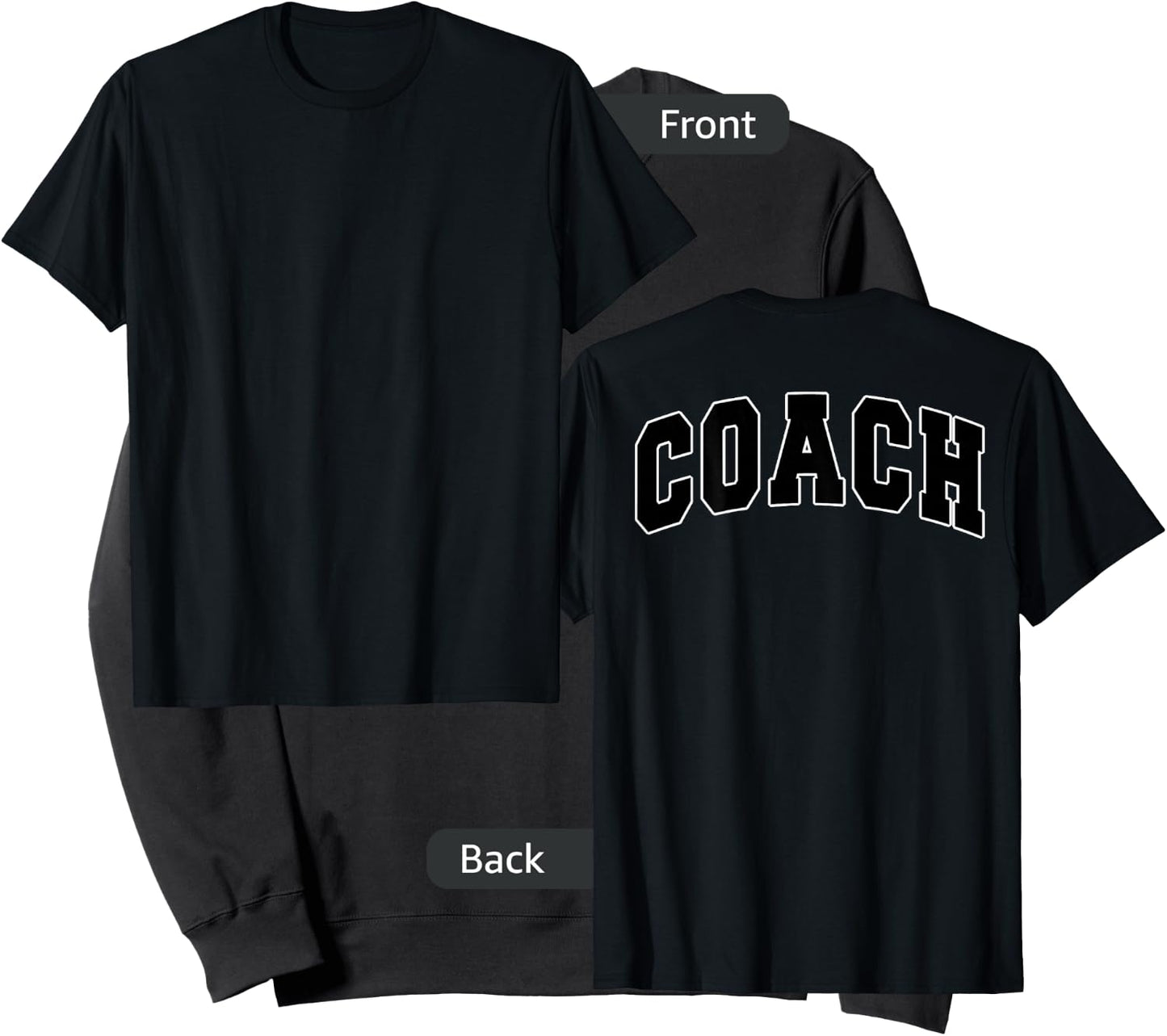 Coach Sports Trainer Vintage Varsity Team Black on The Back Sweatshirt - Sweatshirt | Black