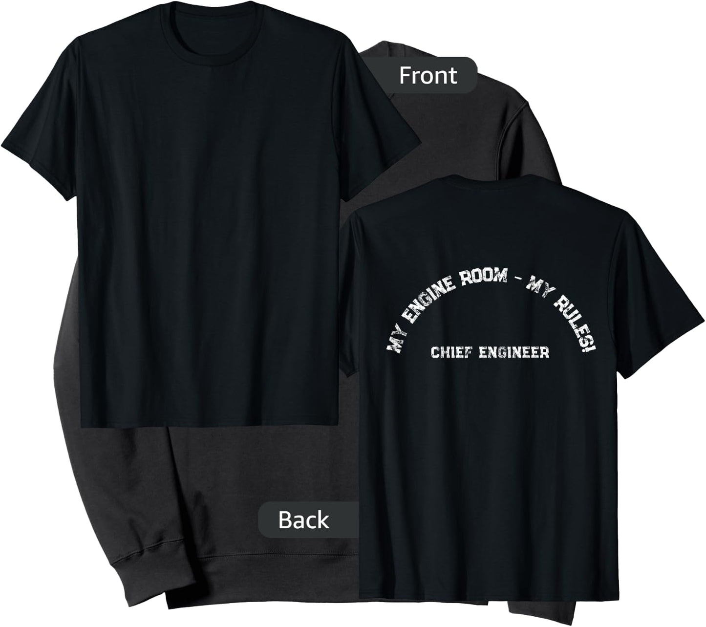 My Engine Room My Rules Shirt On Back Ships Chief Engineer Sweatshirt - Sweatshirt | Black