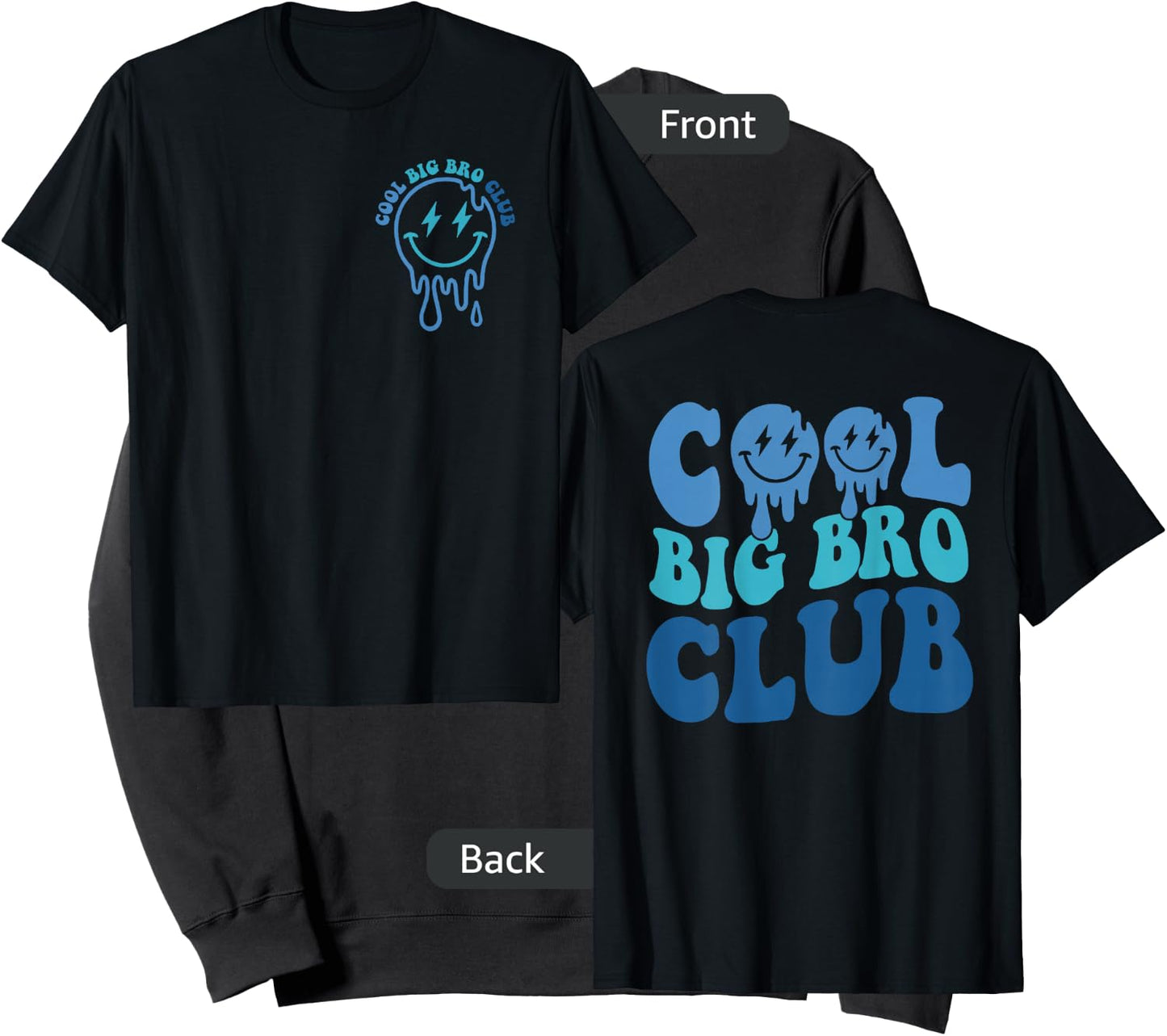Cool Big Bro Club Retro Brother Matching Family 2 Sided Sweatshirt - Sweatshirt | Black