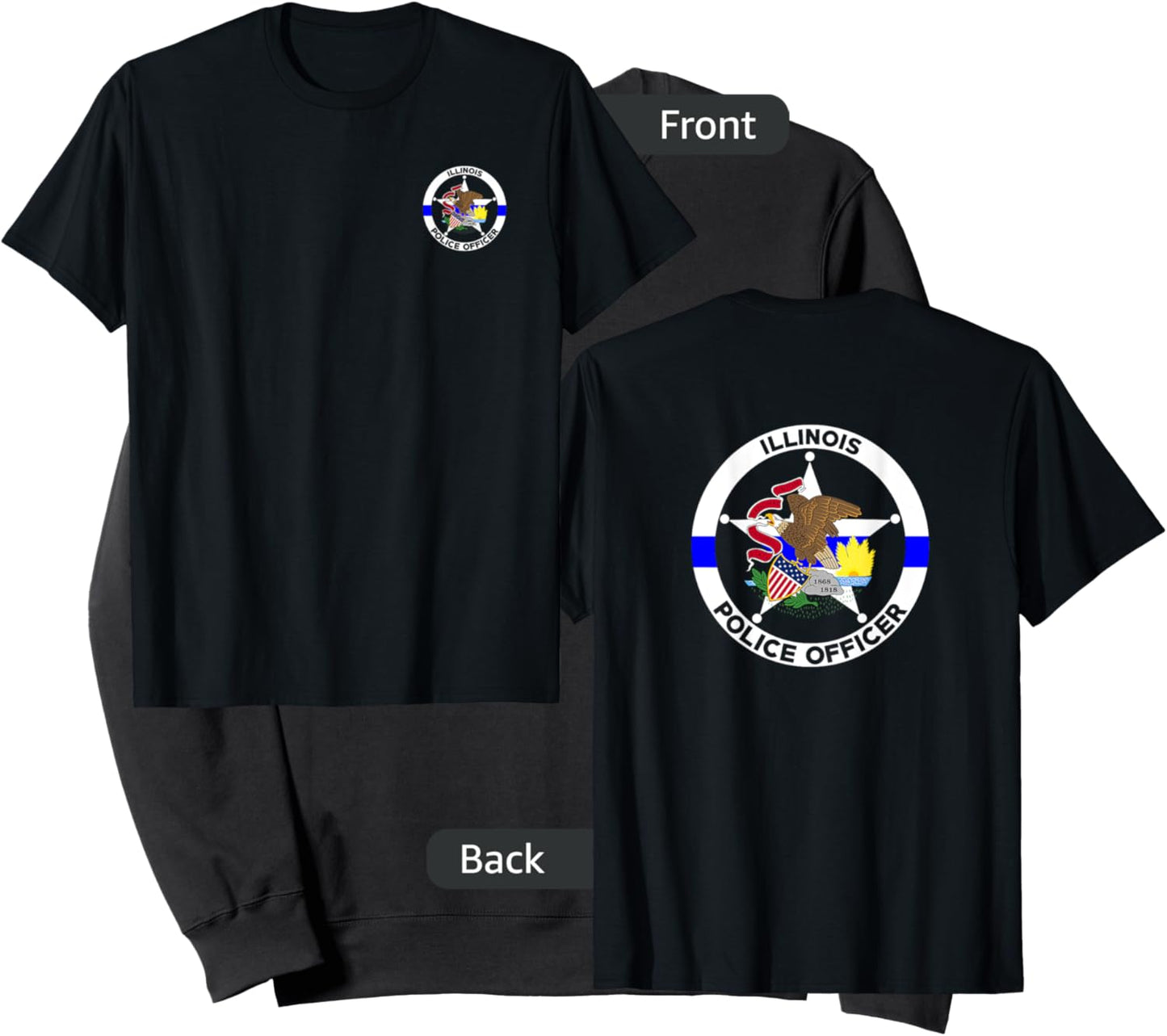 Illinois Police Officer's Department Policemen Sweatshirt - Sweatshirt | Black
