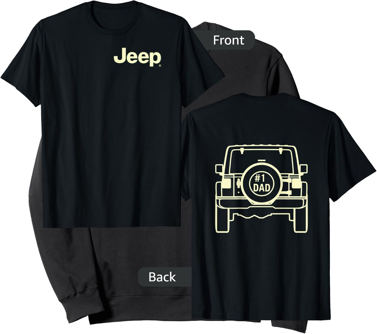 Jeep Dad (Front/Back Print) Small Sweatshirt - Sweatshirt | Black