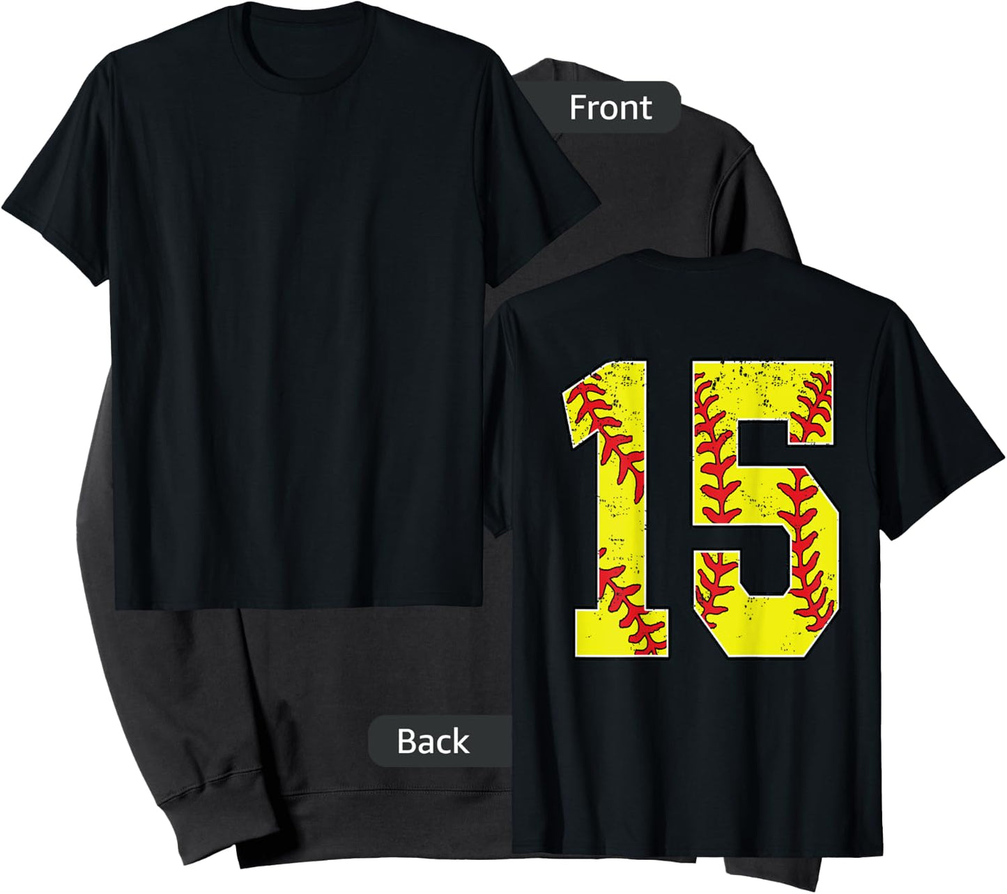 Number #15 Softball Jersey Number 15 Print On Back Sweatshirt - Sweatshirt | Black
