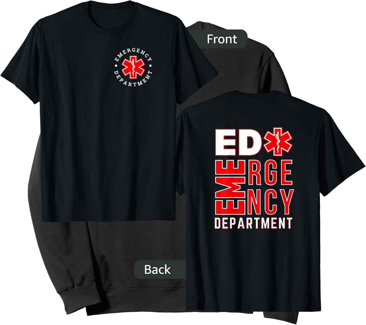 Emergency Department ER Trauma Front and Back Design Sweatshirt - Sweatshirt | Black