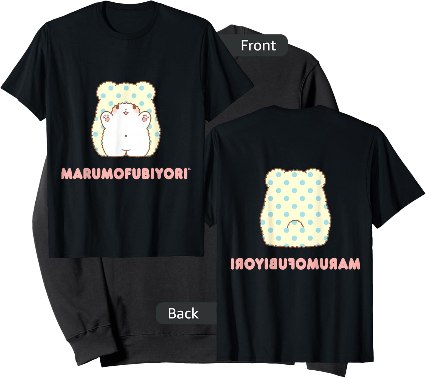 Marumofubiyori Character Front and Back Sweatshirt - Sweatshirt | Black