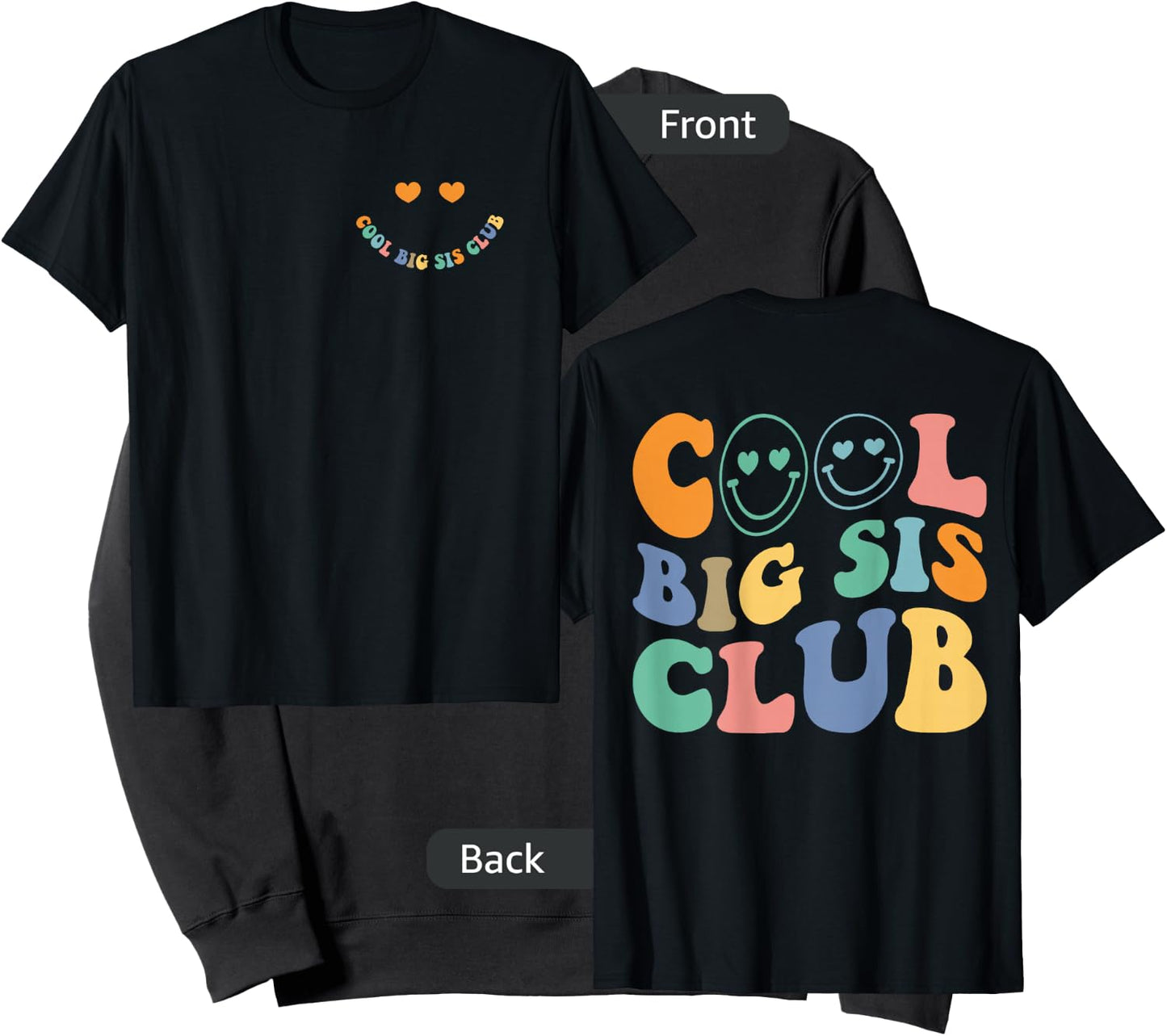 Cool Big Sis Club Funny Sister Saying Retro Groovy Women Sweatshirt - Sweatshirt | Black