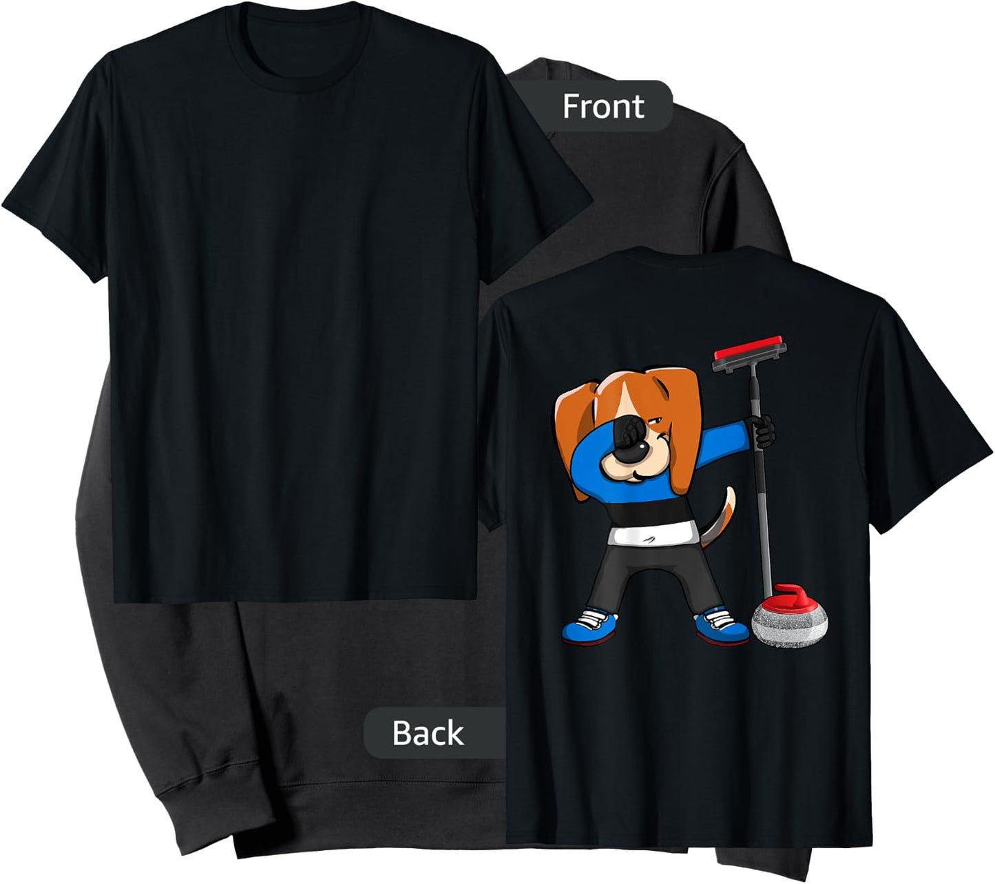 Dabbing Beagle Estonia Curling Lovers Jersey Winter Sports Sweatshirt - Sweatshirt | Black