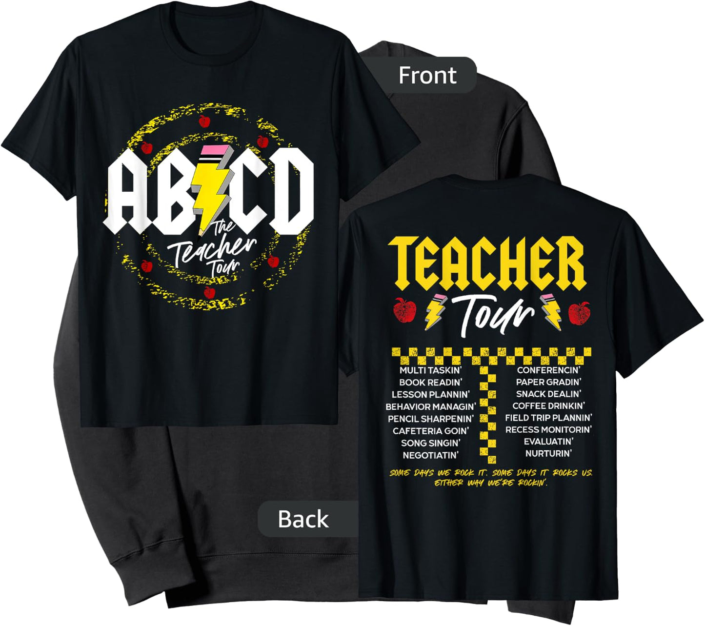 ABCD Teacher Tour, Back To School, End of Year, Front & Back Sweatshirt - Sweatshirt | Black