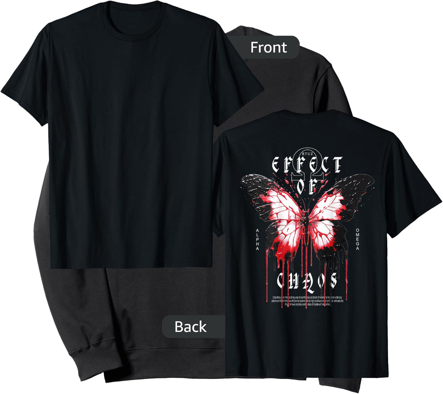 Y2K Back Print Streetwear Fashion Women Men Retro Butterfly Sweatshirt - Sweatshirt | Black