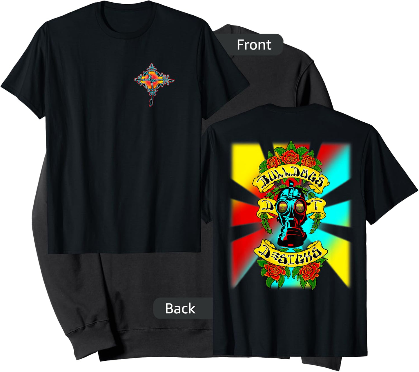 Bulldogs Designs DT Gas Head Roses Skateboard Design Sweatshirt - Sweatshirt | Black