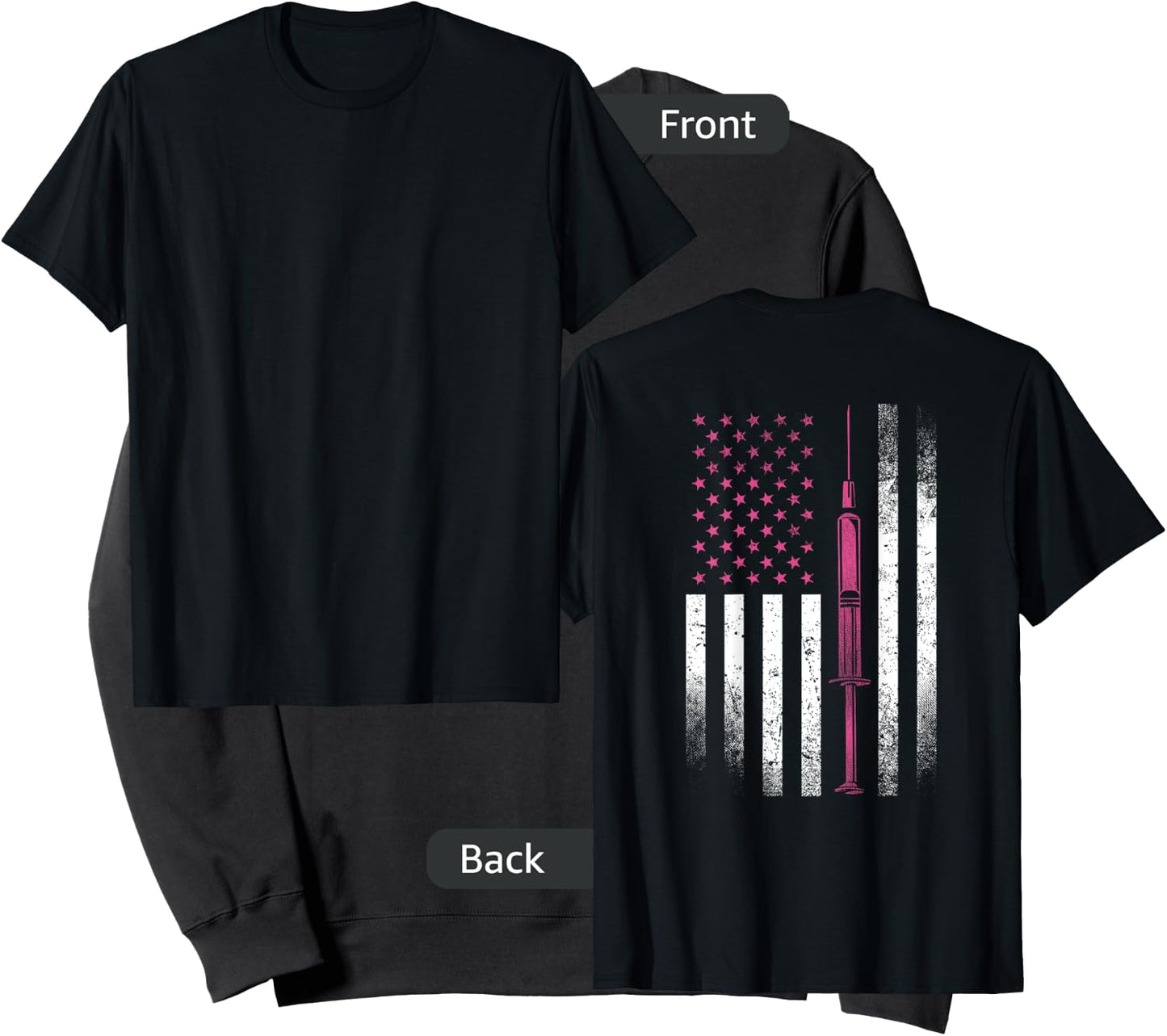 Nurse Shirt RN LPN American Flag Syringe Doctor Medical USA Sweatshirt - Sweatshirt | Black