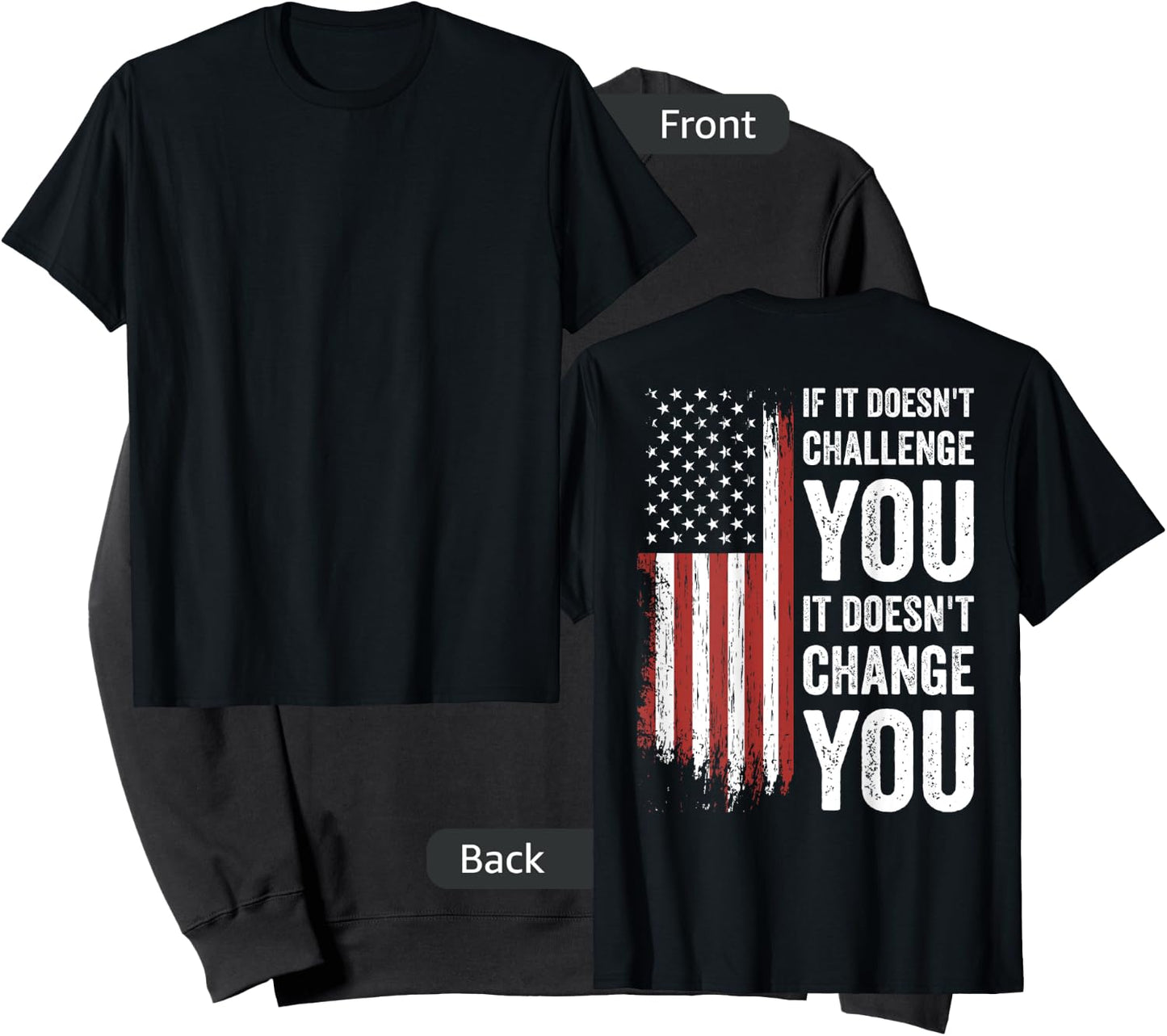 If It Doesn't Challenge You Doesn't Change You (on back) Sweatshirt - Sweatshirt | Black
