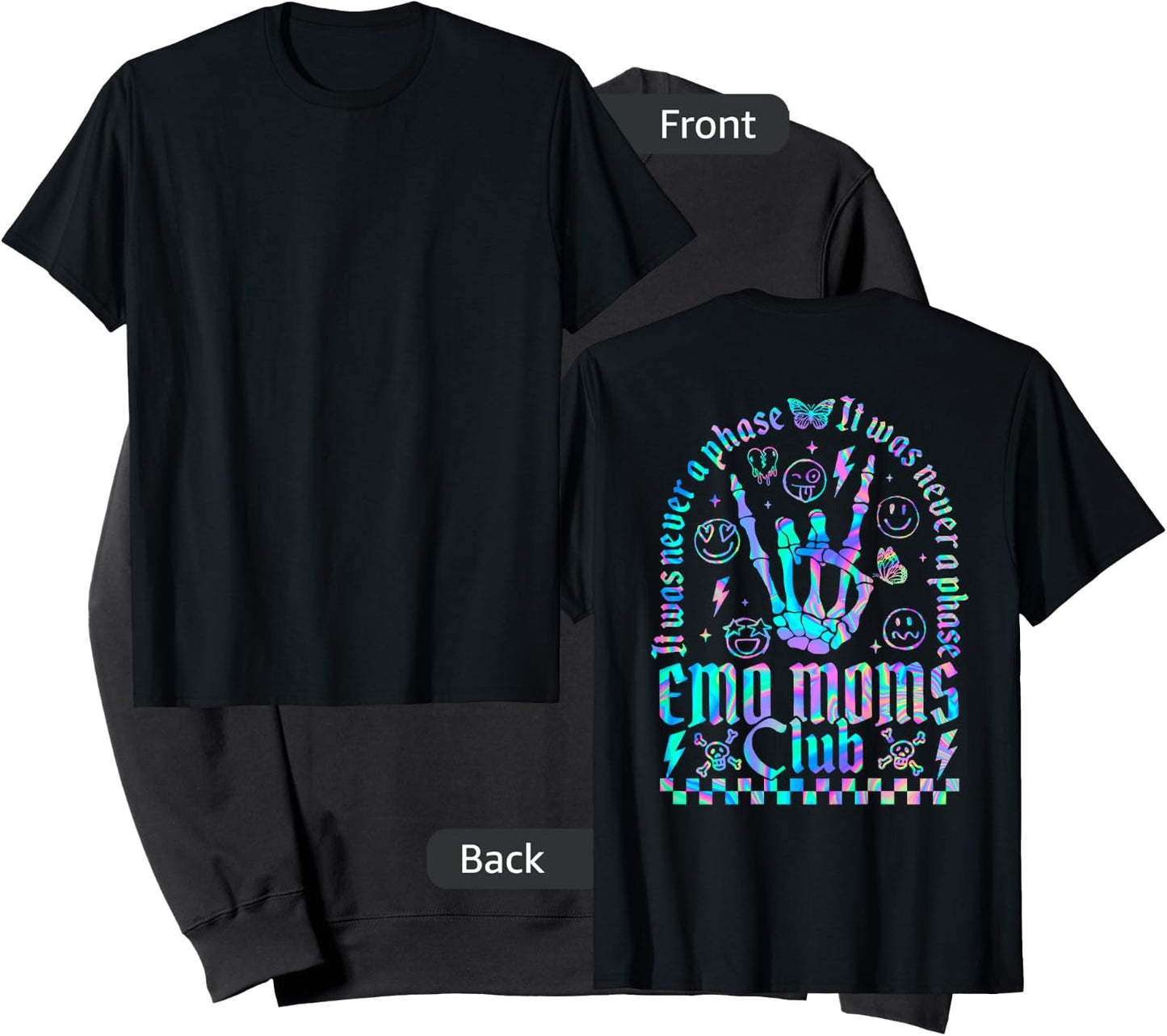 Emo Moms Club Skeleton Motherhood Funny Mama Rocking (back) Sweatshirt - Sweatshirt | Black