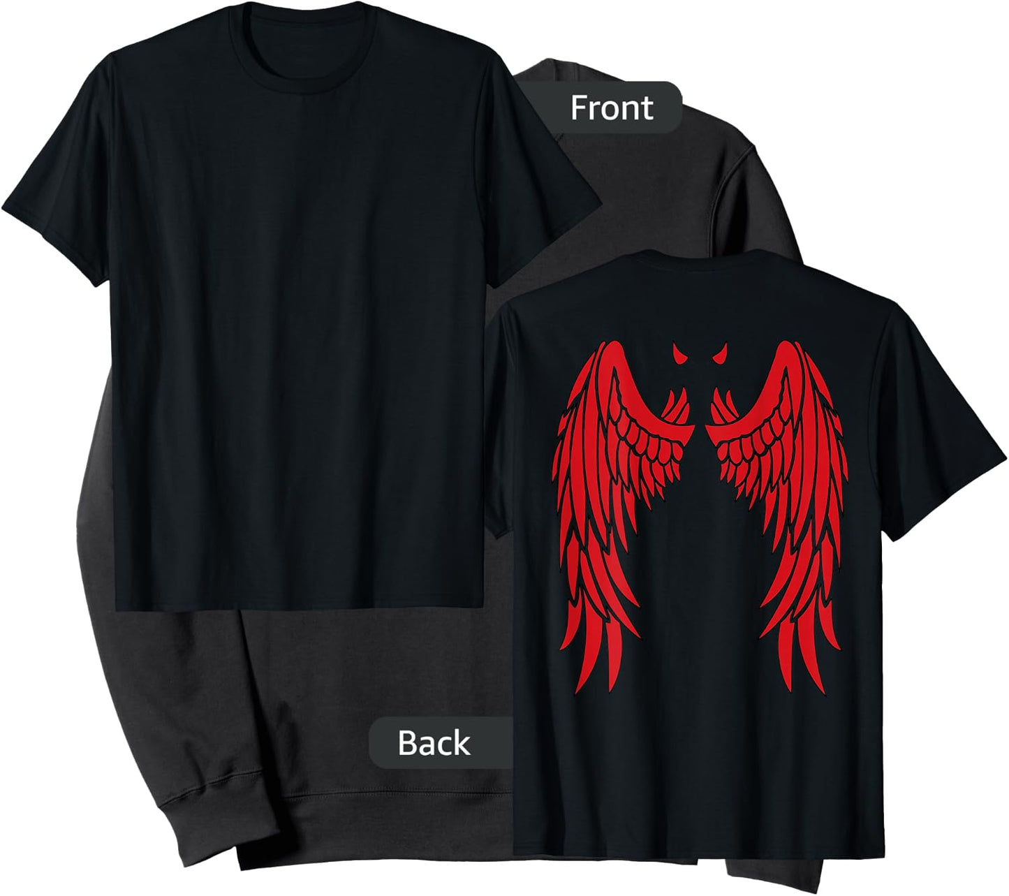 Devil Wings & Horn in Red | Back of Shirt Demon Sweatshirt - Sweatshirt | Black