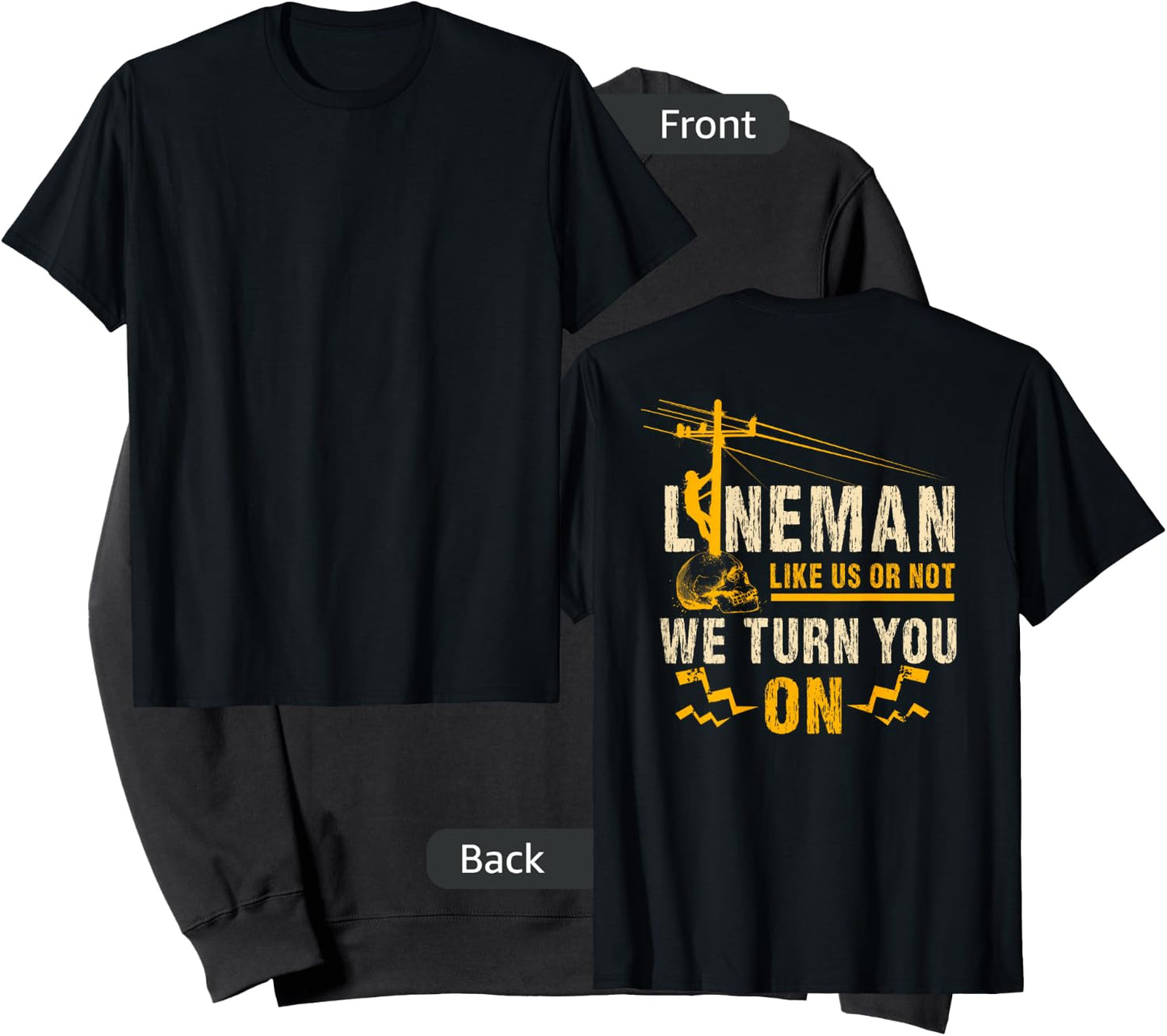Lineman Gifts Line Worker Image On Back Of Shirt Sweatshirt - Sweatshirt | Black
