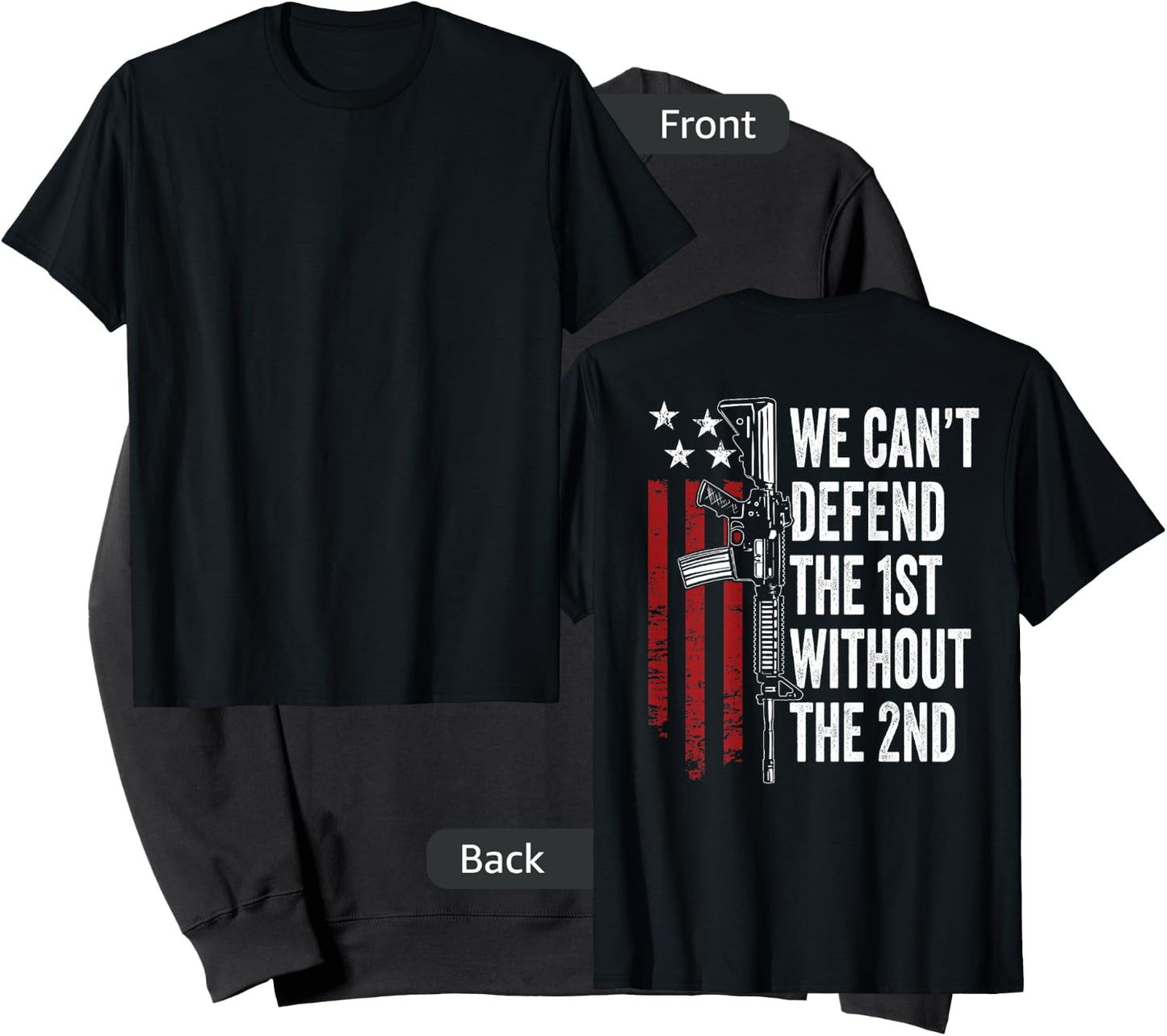 We Can't Defend The 1st Without The 2nd Amendment (ON BACK) Sweatshirt - Sweatshirt | Black