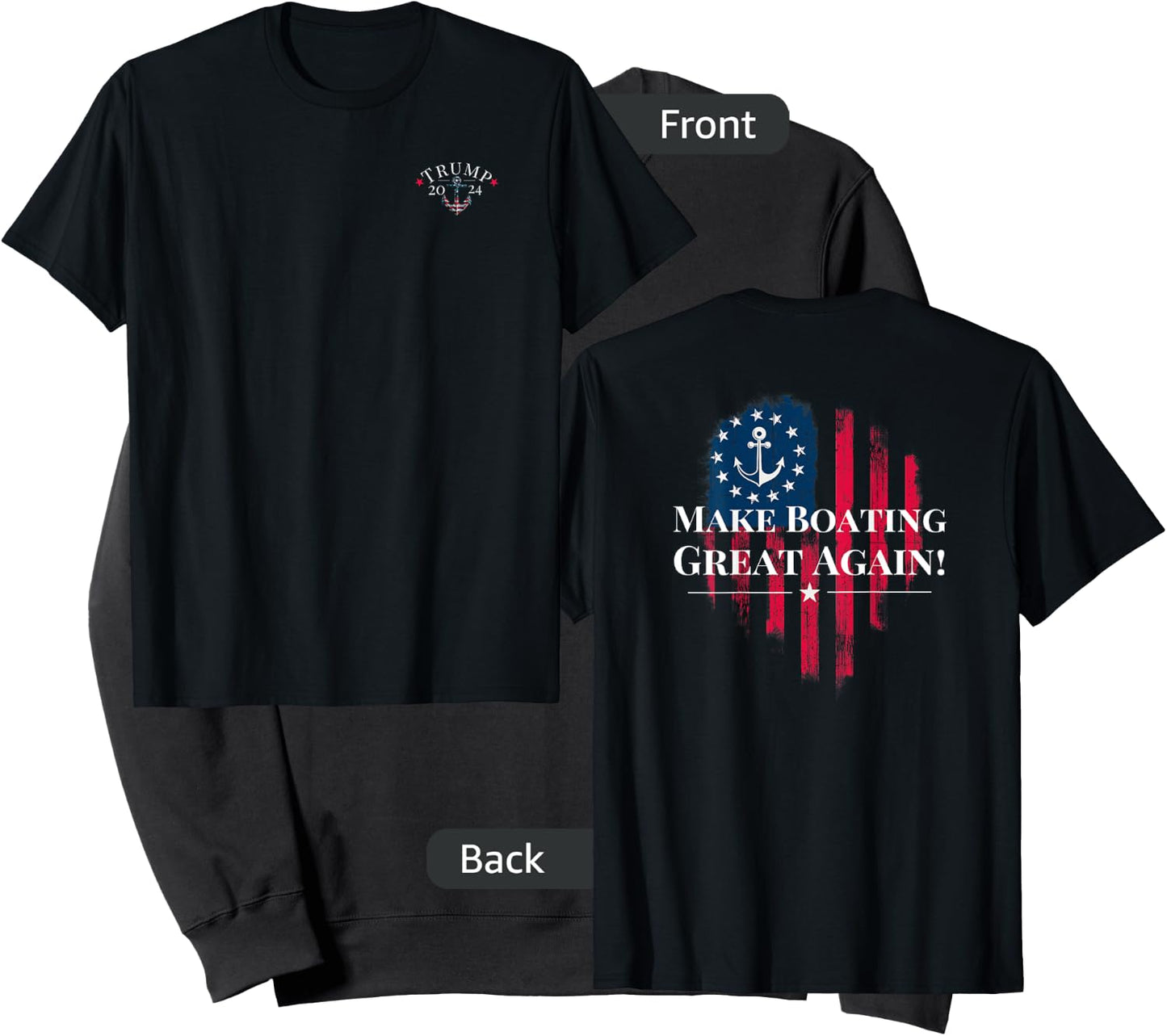 Trump 2024 Election American Flag Anchor Sweatshirt - Sweatshirt | Black