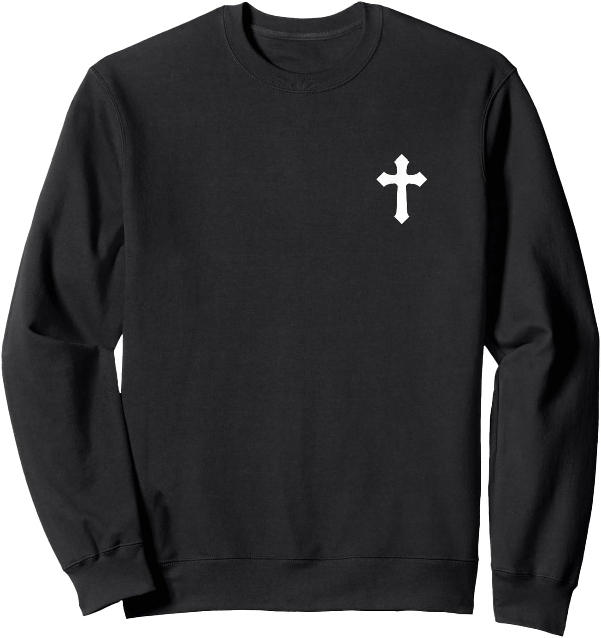 Small Cross Subtle Christian Minimalist Religious Faith Sweatshirt - Sweatshirt | Black