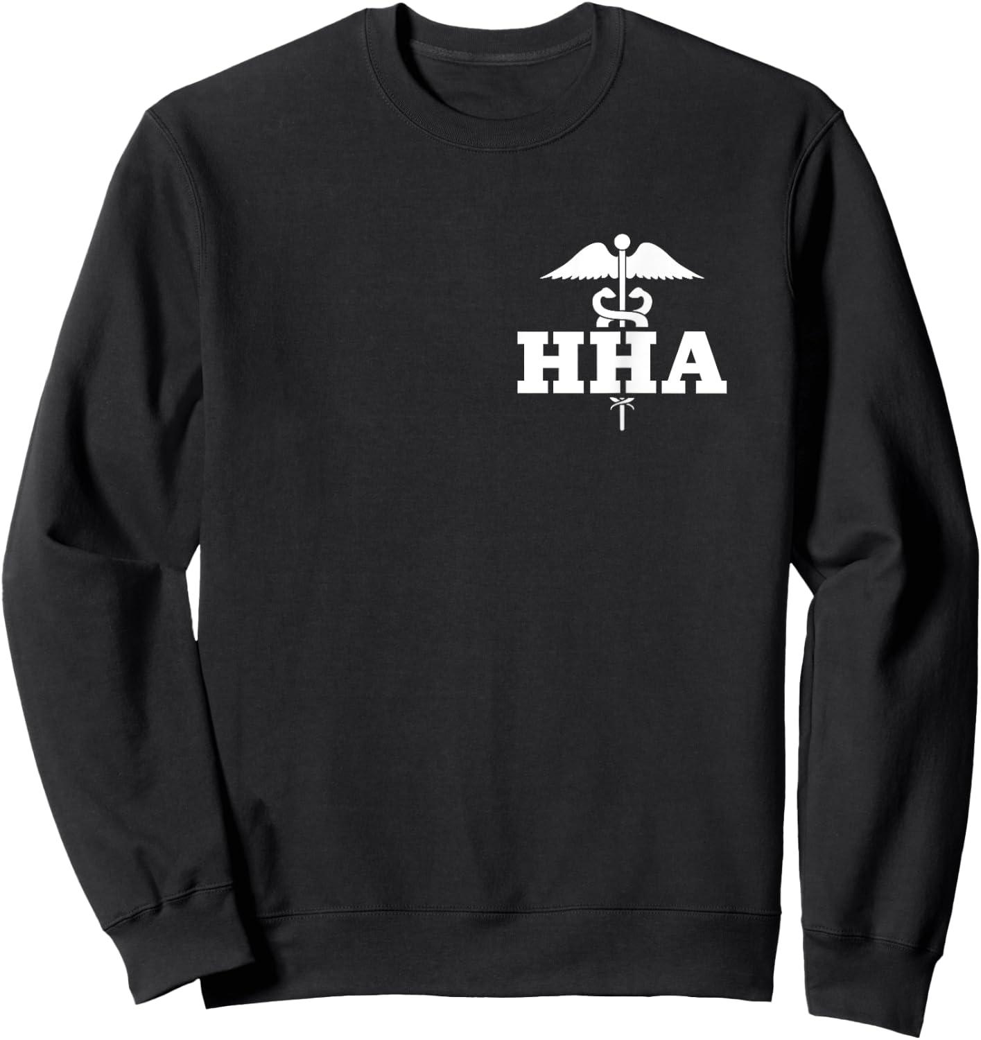 Home Health Aide HHA Gifts -Adults Black Short Sleeve Classic Fit Sweatshirt - Sweatshirt | Black