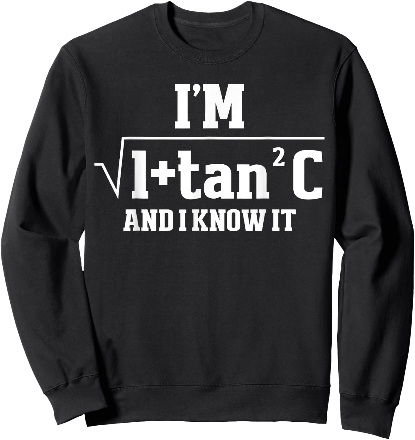 I'm Sec C And I Know It Trigonometry Formula Math Humor Sweatshirt - Sweatshirt | Black