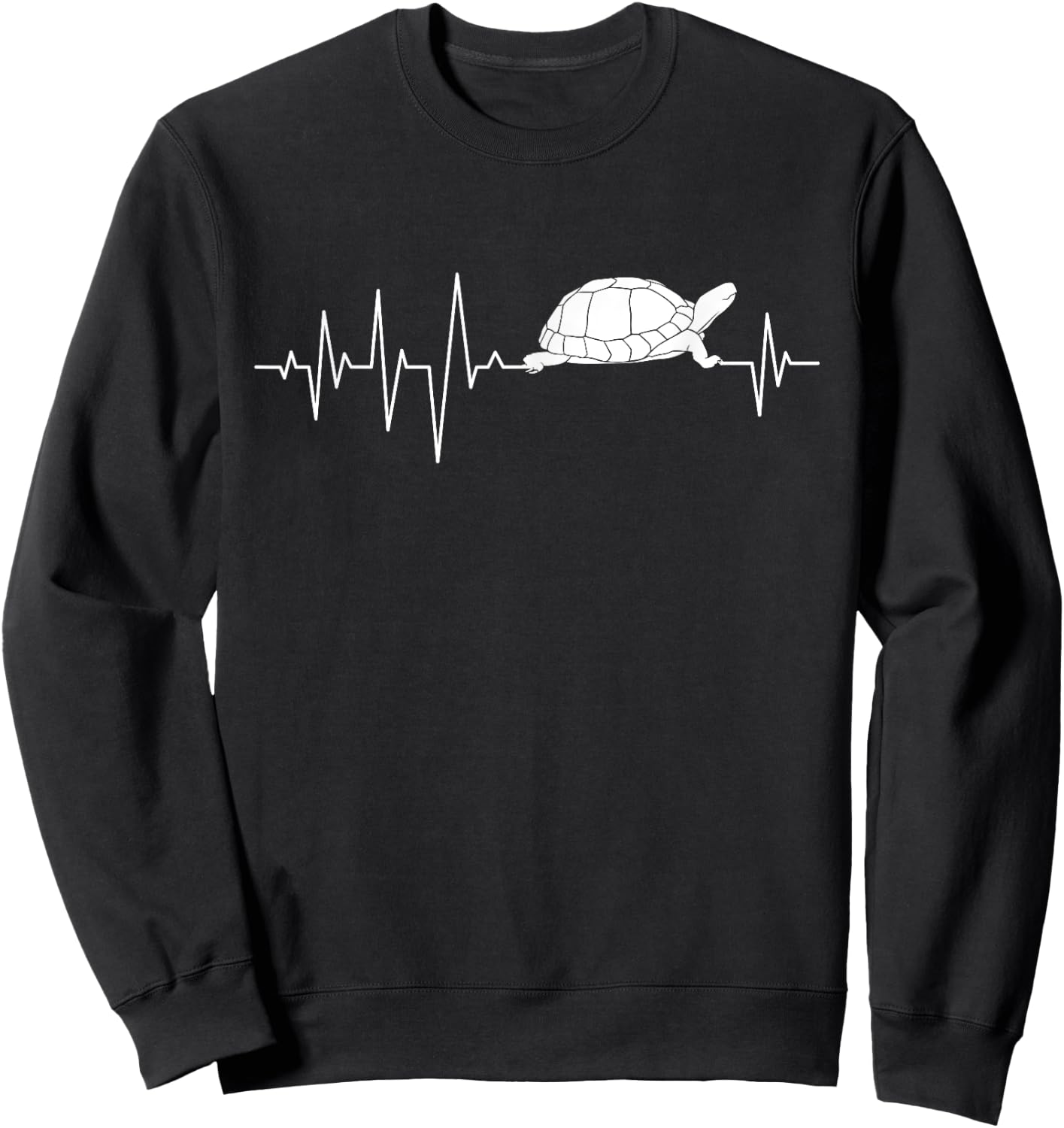 Heartbeat Turtle - Ocean Animal Cute Tortoise Sweatshirt - Sweatshirt | Black