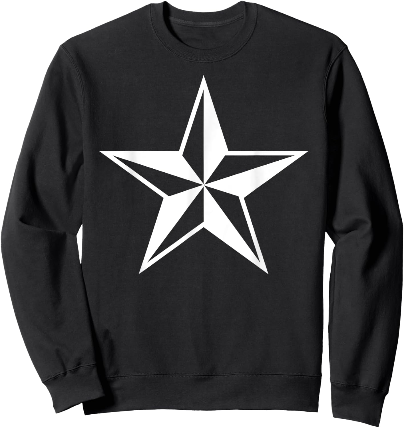 White Nautical Star - Sea Ship Tattooed Awesome Sweatshirt - Sweatshirt | Black
