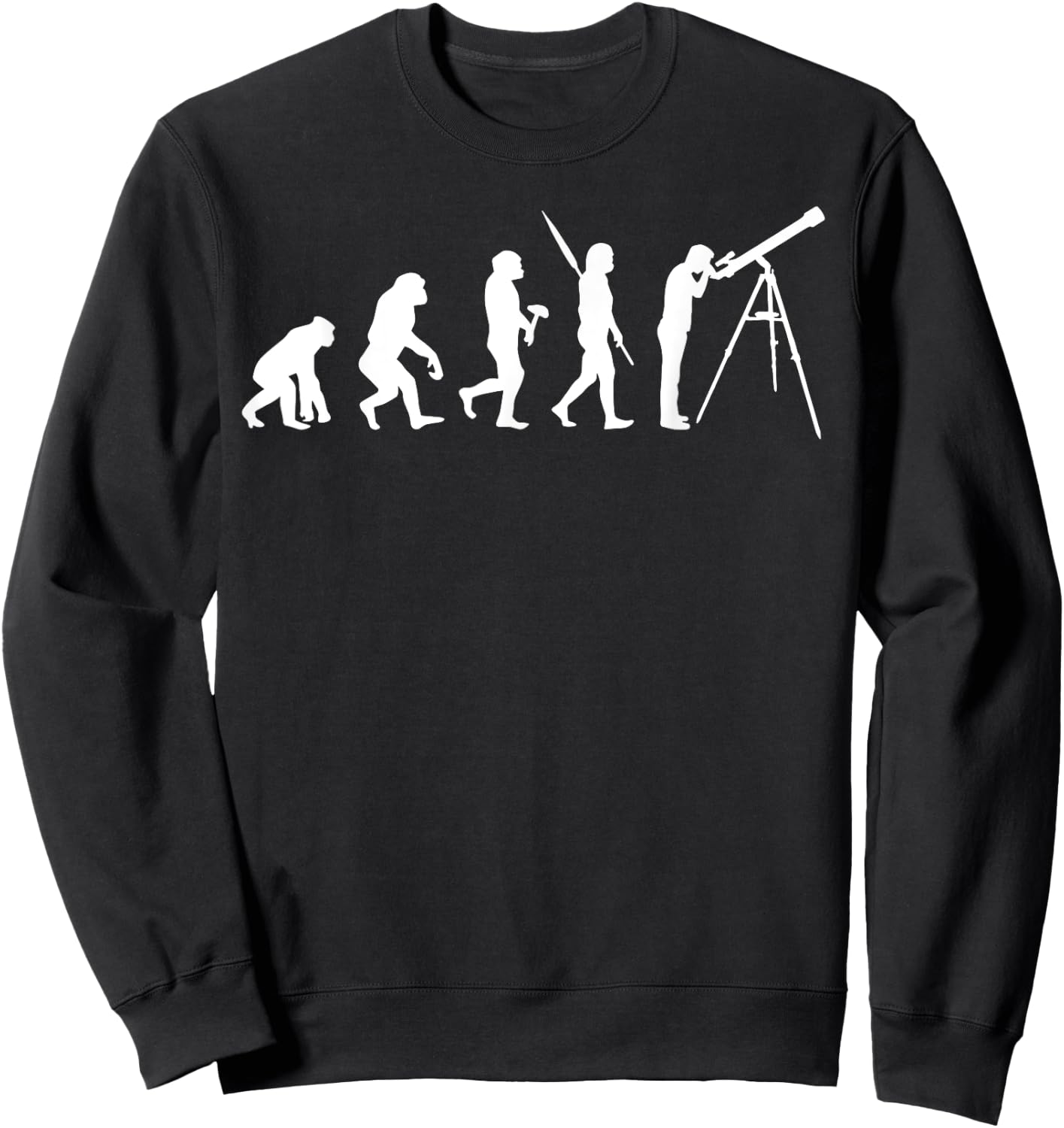 Funny Astronomy Evolution Shirt - Women's Black Short Sleeve - Small - Regular Fit - Cotton 65%, Polyester 35% Sweatshirt - Sweatshirt | Black