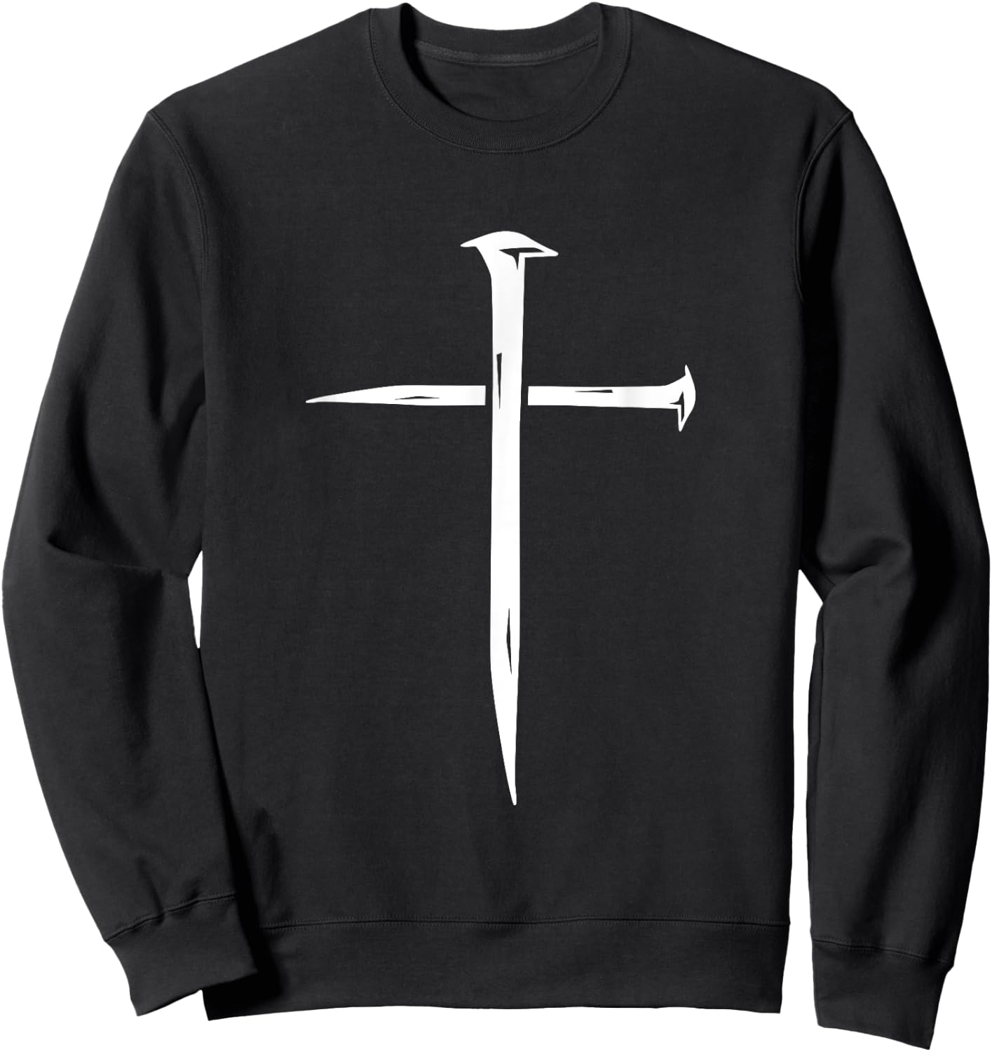 Cross Nails Crucifix Christian Catholic Religous Faith Sweatshirt - Sweatshirt | Black