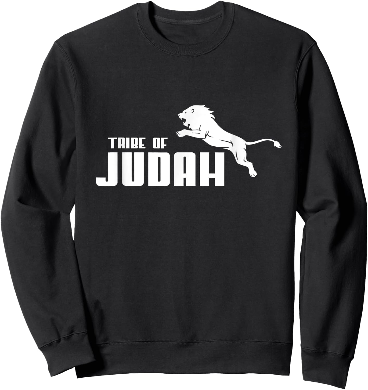 Tribe of Judah Lion Jumping Lion Of Zion Hebrew Israelite Sweatshirt - Sweatshirt | Black