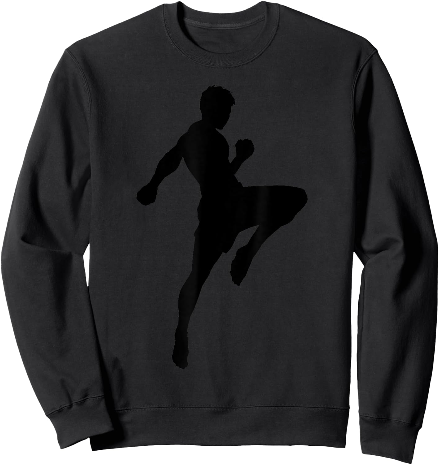 Muay Thai Silhouette Boxing Funny Martial Arts Gift Men Boys Sweatshirt - Sweatshirt | Black