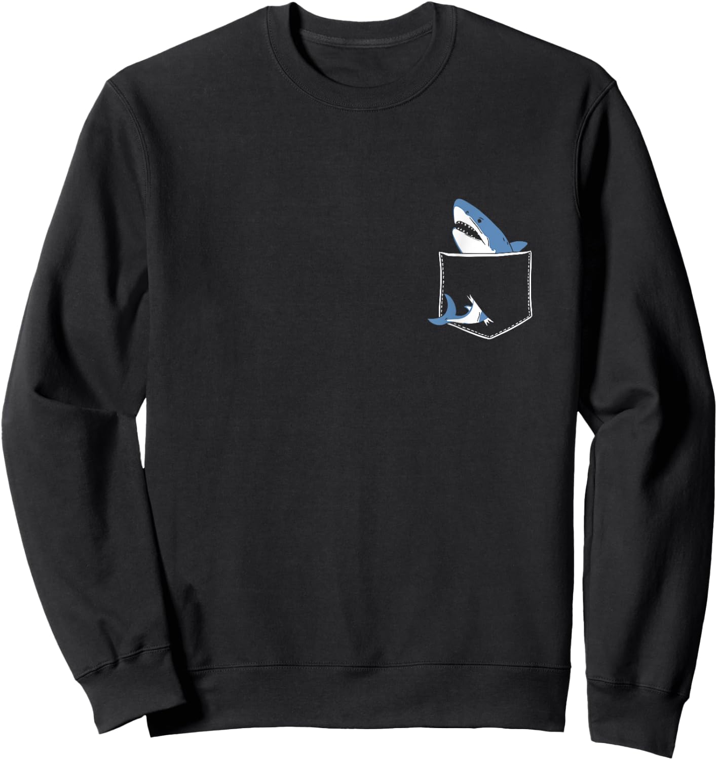 Shark Pocket Animal Pets Funny Shark Men Women Kids Sweatshirt - Sweatshirt | Black
