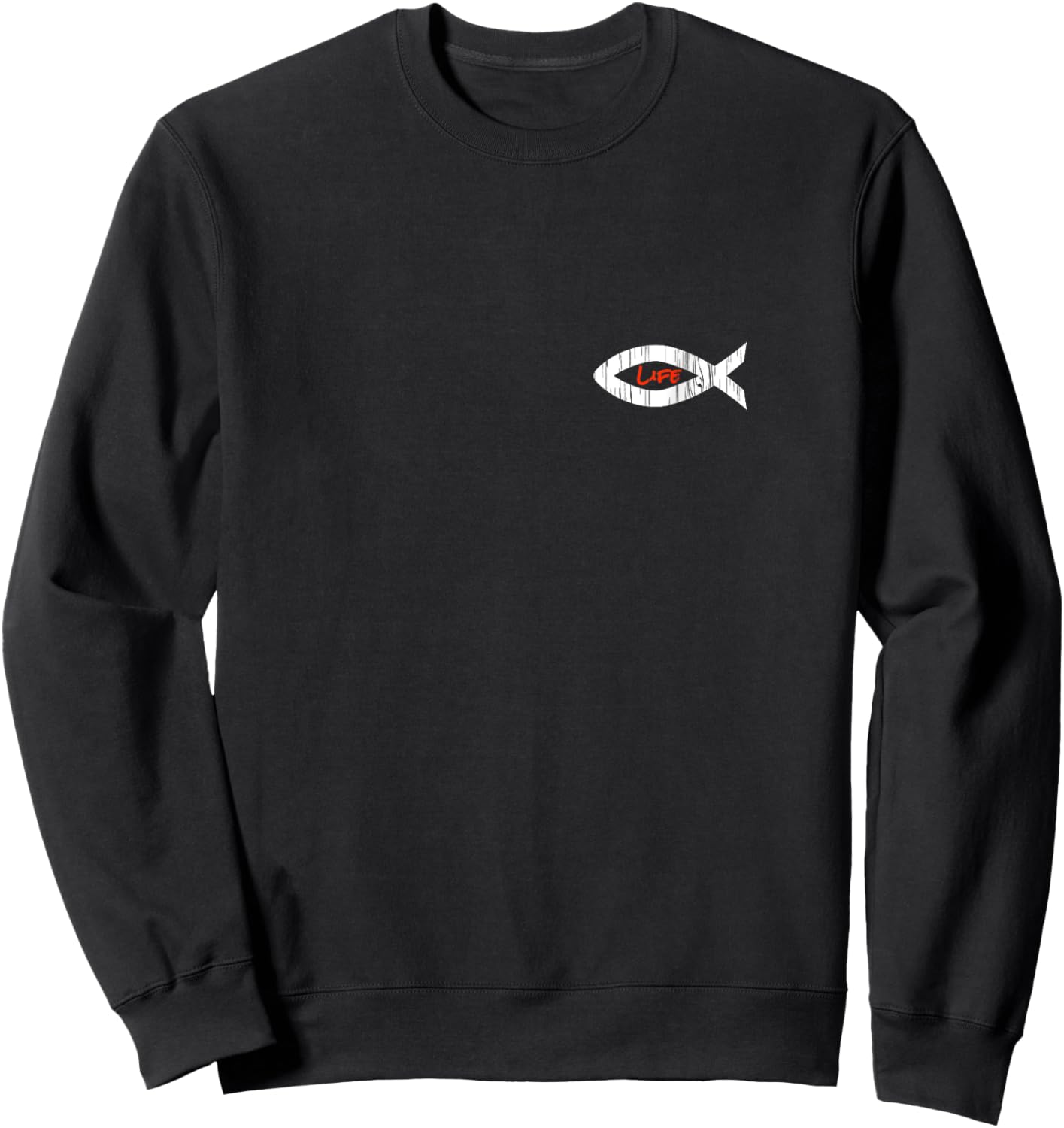 Christian Fish Symbol Sweatshirt - Sweatshirt | Black