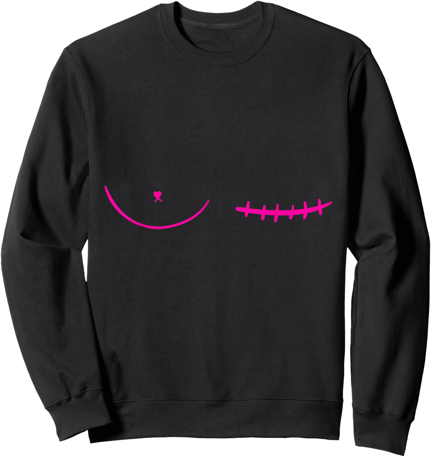 Left Mastectomy Scar Breast Cancer Survivor Sweatshirt - Sweatshirt | Black