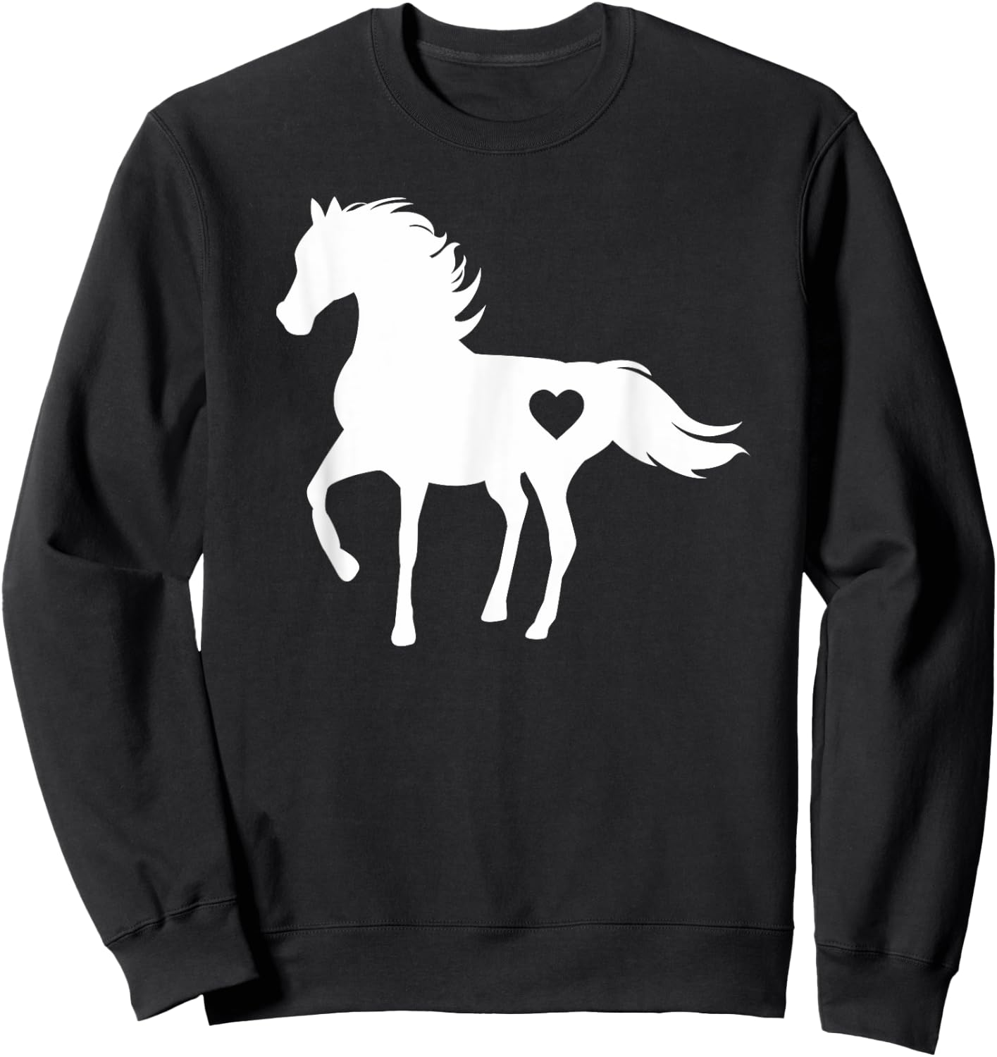 Horse with Heart White Sweatshirt - Sweatshirt | Black