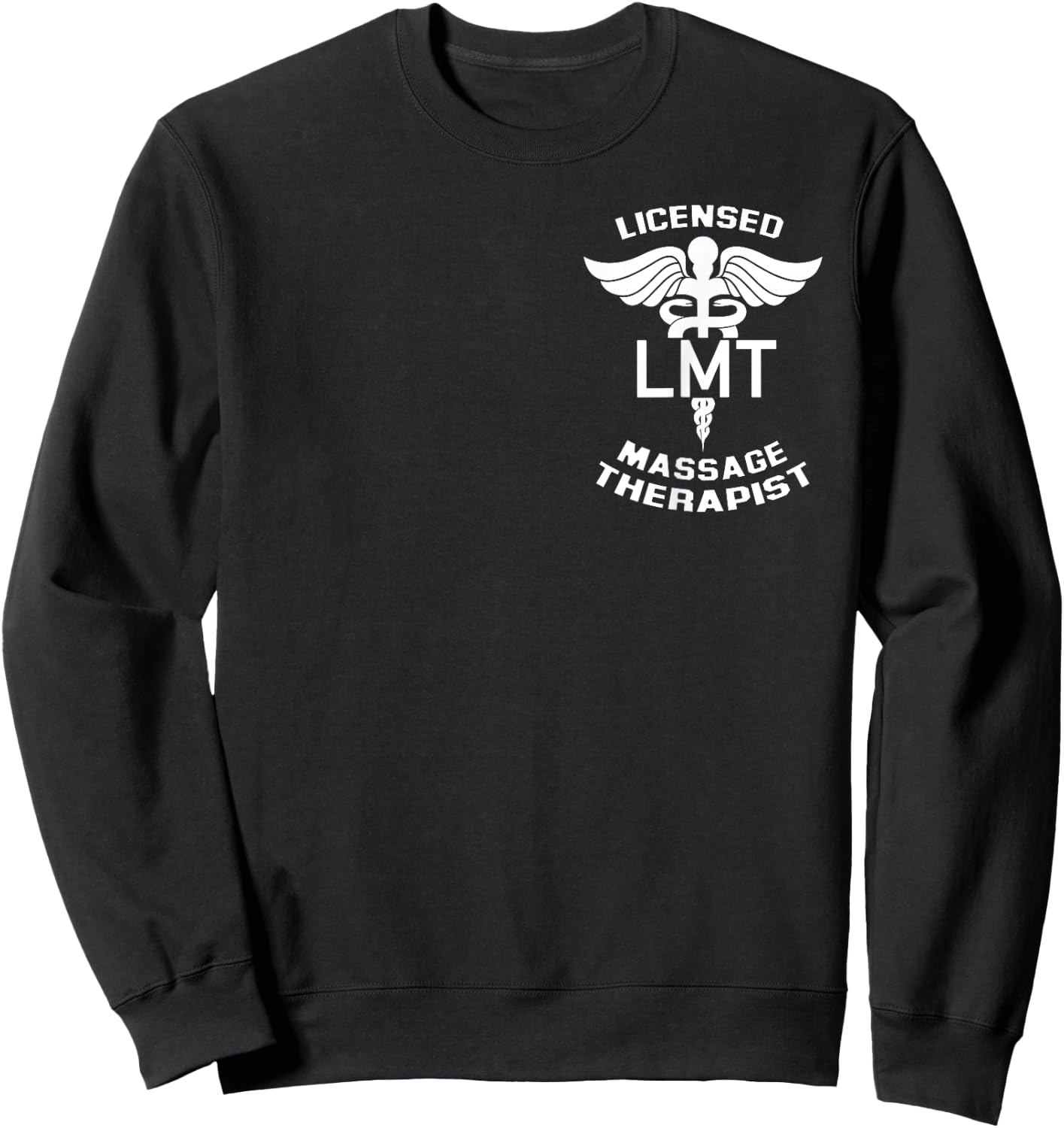 Licensed Massage Therapist Caduceus Symbol LMT Logo Graphic Sweatshirt - Sweatshirt | Black