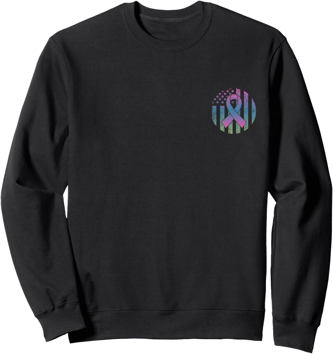 Distressed American Flag Pocket Metastatic Breast Cancer Awa Men Sweatshirt - Sweatshirt | Black